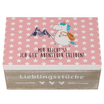 Mr. & Mrs. Panda Dekokiste Einhorn Bergsteiger - Rot Pastell - Geschenk, Schatzkiste, Schatulle, (1 St)