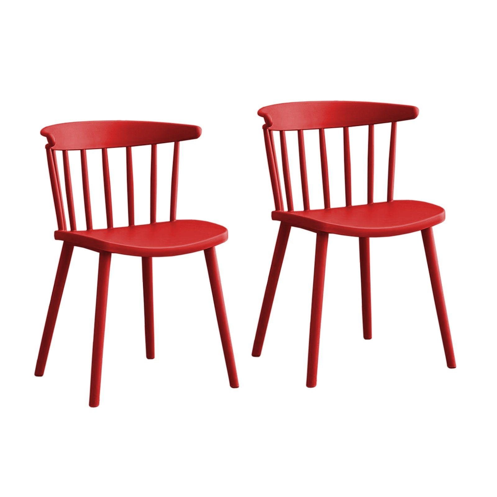 HTI-Living Küchenstuhl Stuhl Tovik 2er-Set (Set, 2 St), Küchenstuhl Esszimmerstuhl Kunststoffstuhl Bistrostuhl Rot