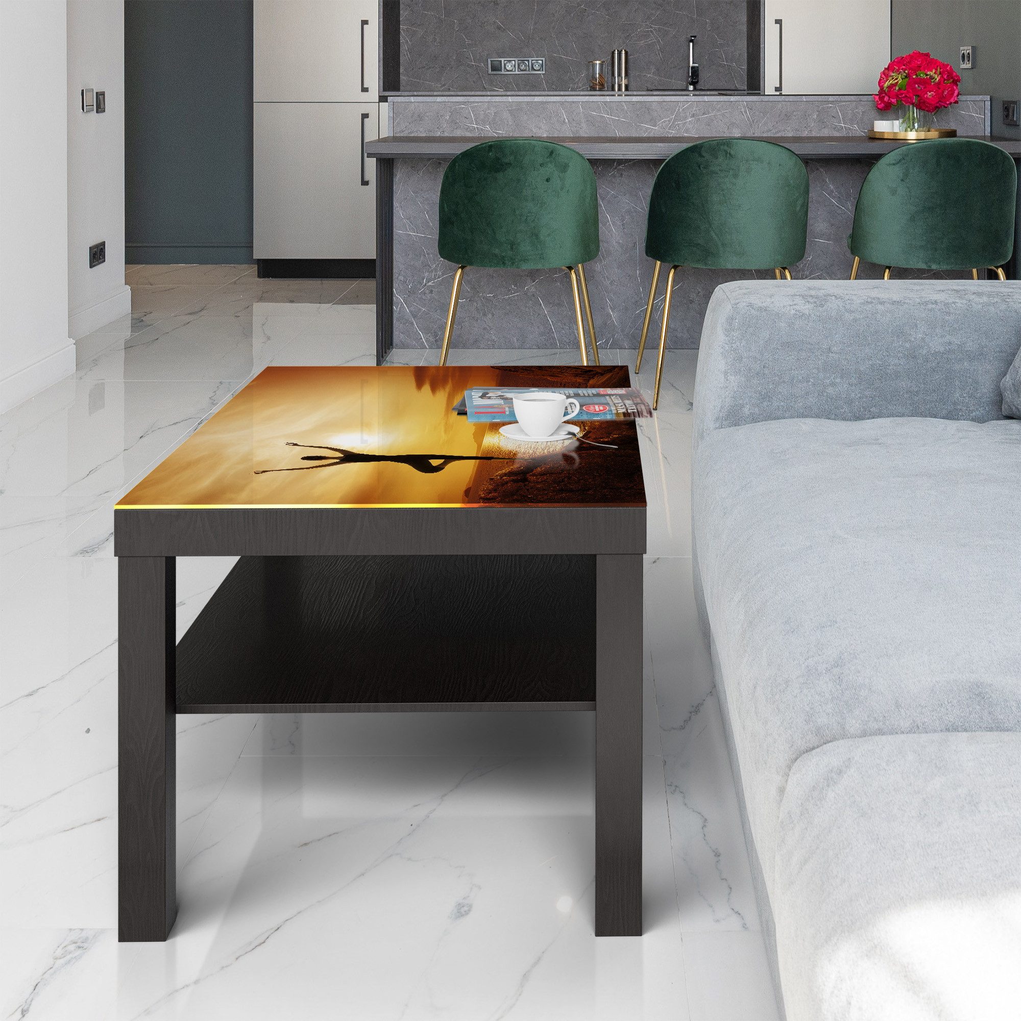 DEQORI Couchtisch 'Balance im Abendlicht', Glas Beistelltisch Glastisch modern