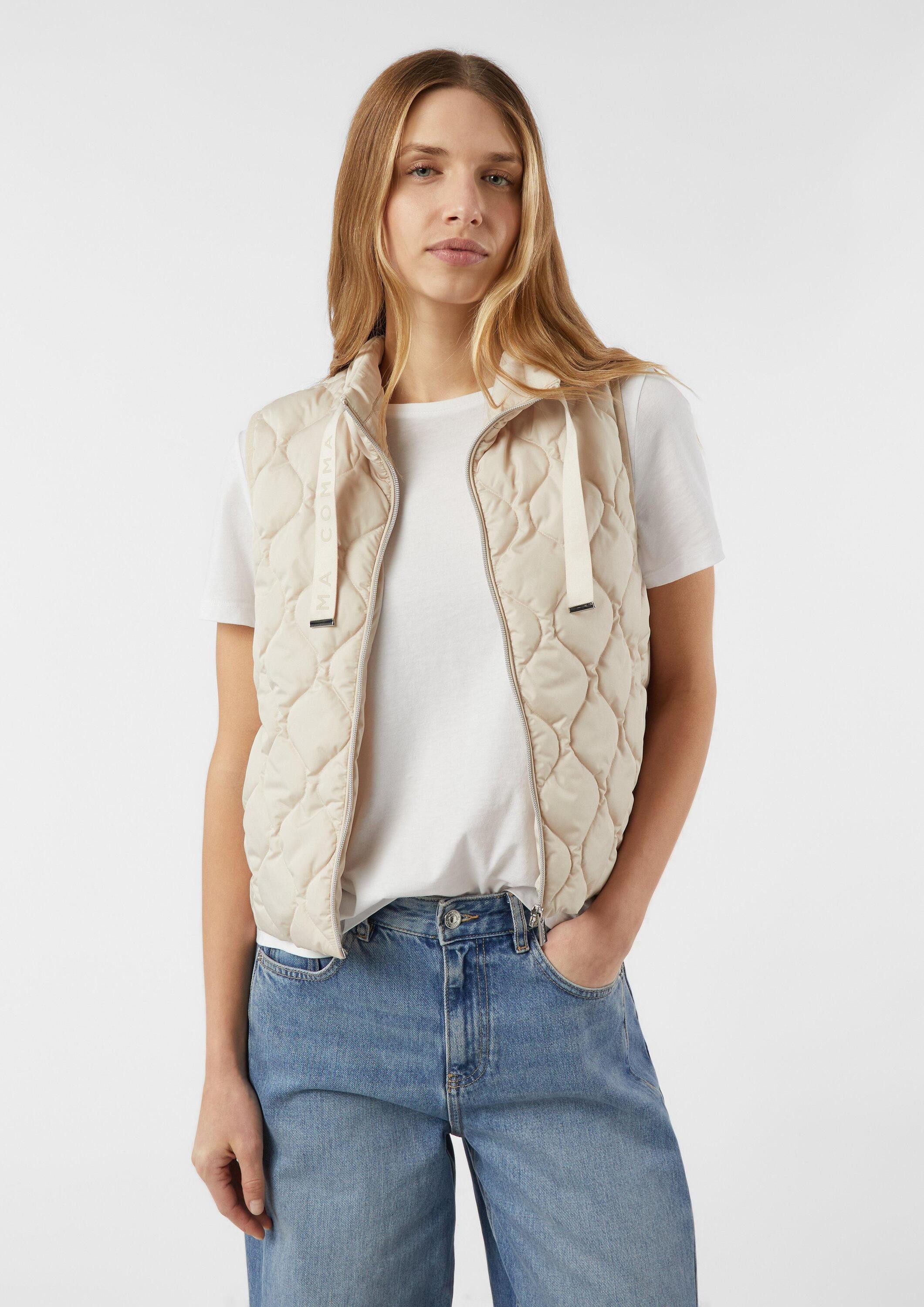 comma Outdoorjacke Outdoor-Weste Wattierte Steppweste mit Logo-Detail