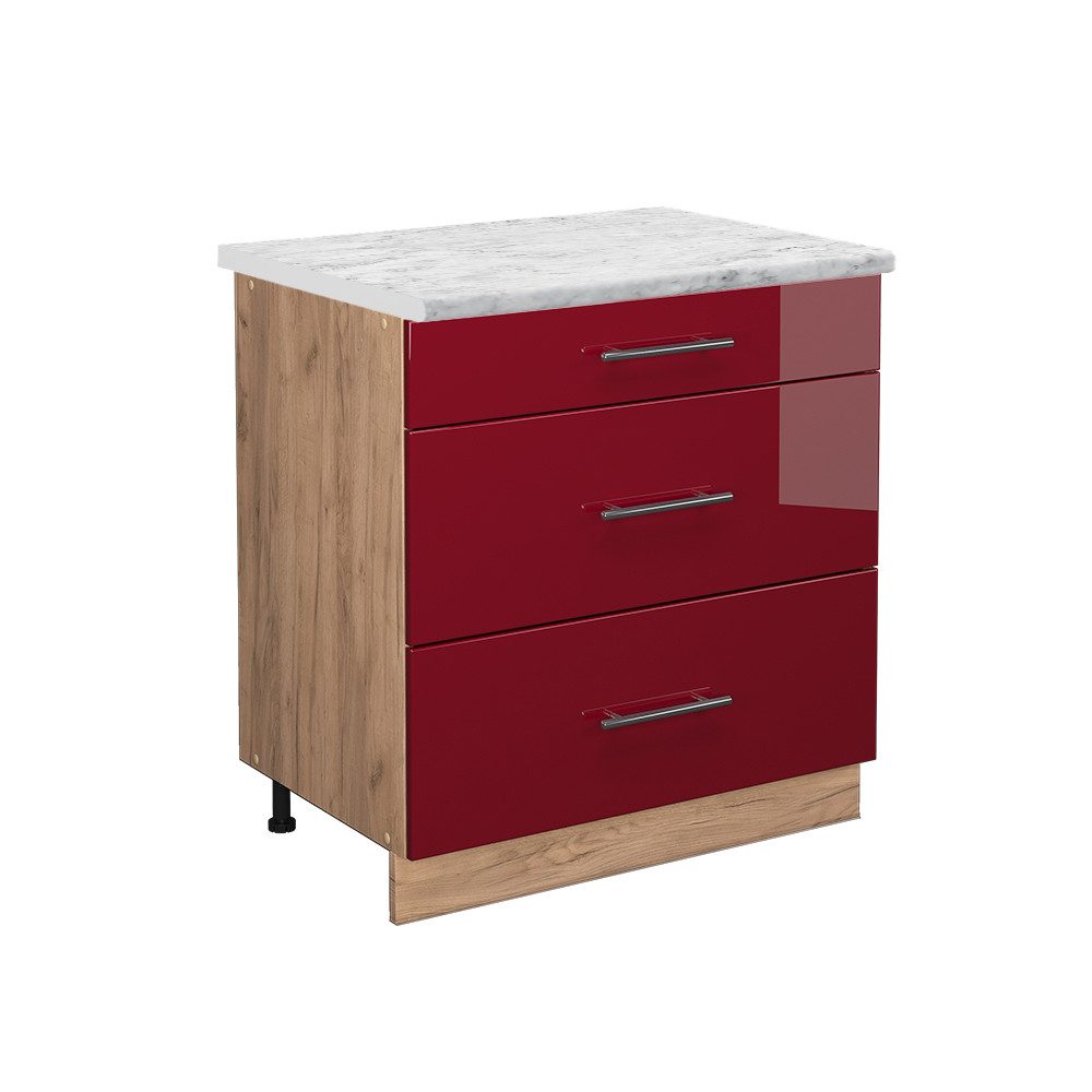 Vicco Unterschrank Fame-Line, Bordeaux Hochglanz/Goldkraft Eiche, günstig online kaufen