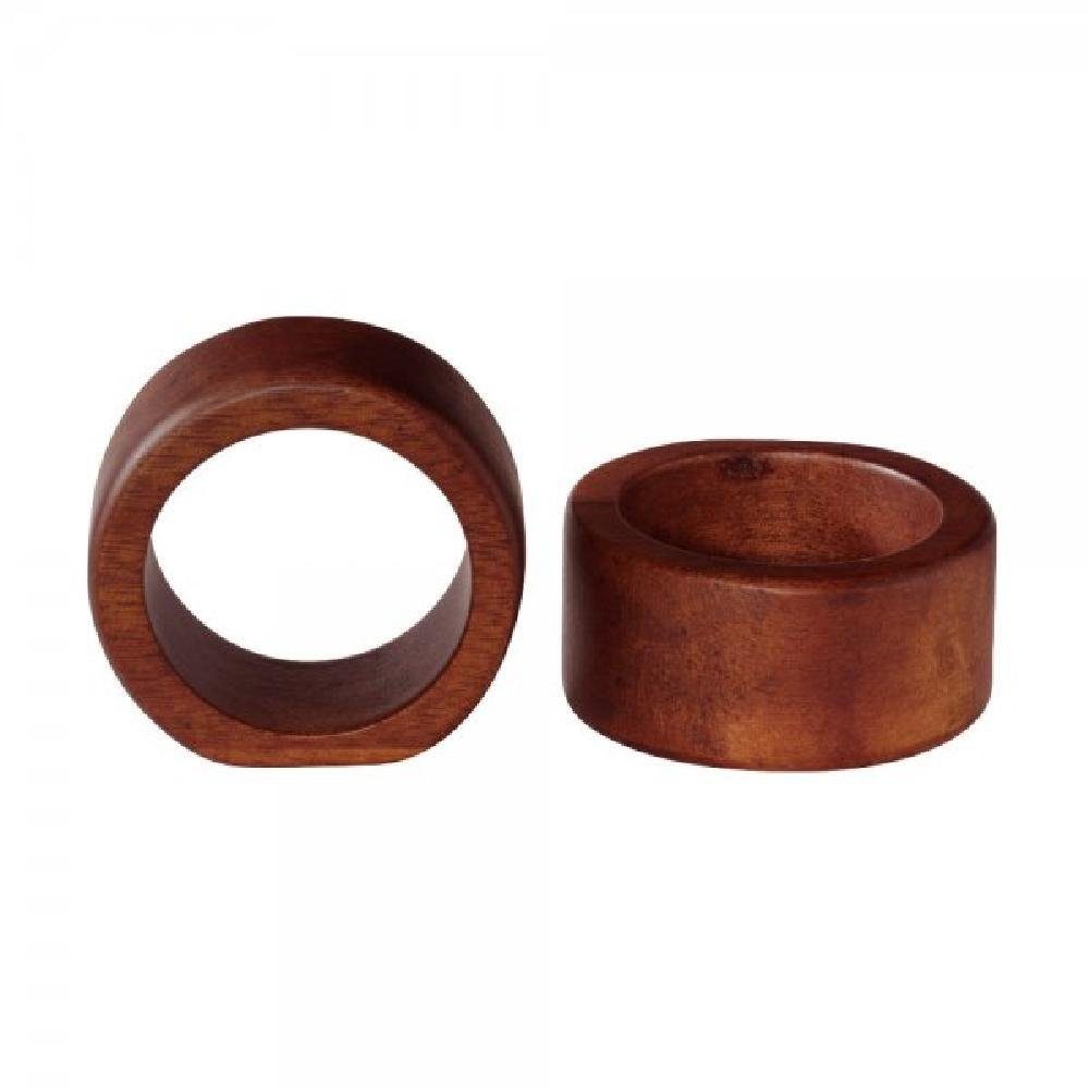 ASA SELECTION Serviettenhalter Asa Serviettenringe Set Wood Rund Glatt Braun (2-teilig)