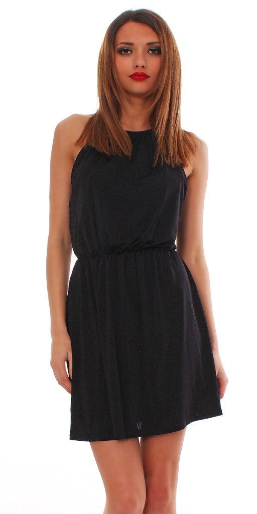 Mississhop Sommerkleid Damen Sommerkleid Neckholder – Luftiges Kleid S/M