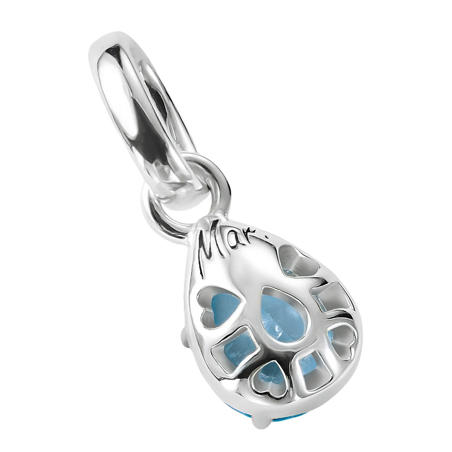 THOMAS SABO Charm-Einhänger Charm-Tropfen Hellblau Connect Silber