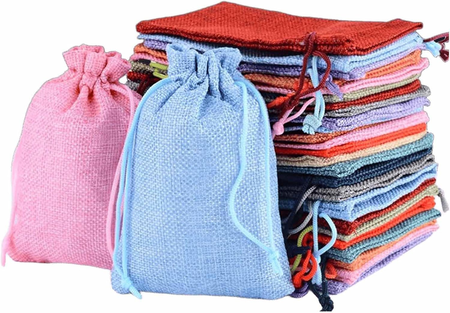 FELIXLEO Aufbewahrungstasche Jutesäckchen Kordelzug 10x14cm Wiederverwendbar Schmuck Geschenke (81-tlg)
