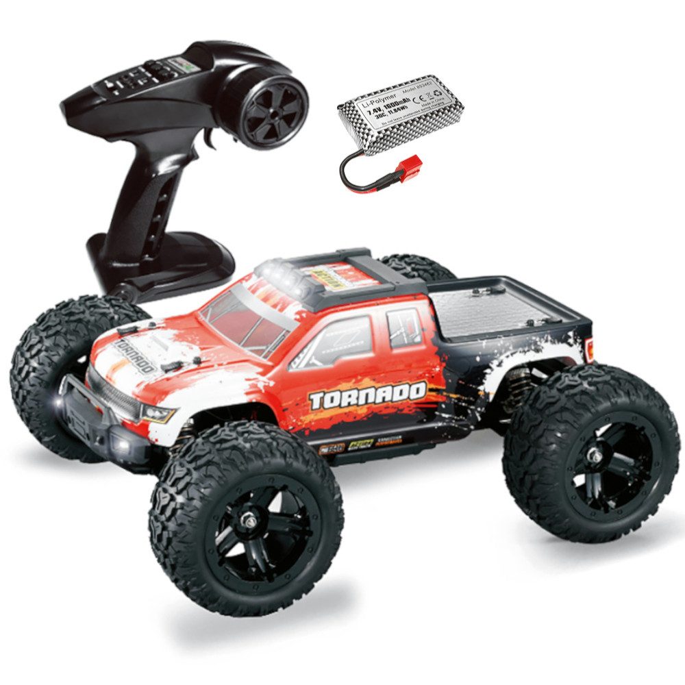 Insma RC-Auto (1:10 2,4 GHz 4WD Vollproportionaler Offroad Monster Truck 45 km/h), mit LED-Licht Fahrzeuge Modelle Spielzeug
