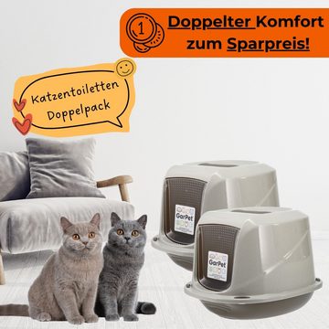 GarPet Katzentoilette 2x Katzenklo Deckel Katzentoilette Katzen Hauben Toilette Doppelpack