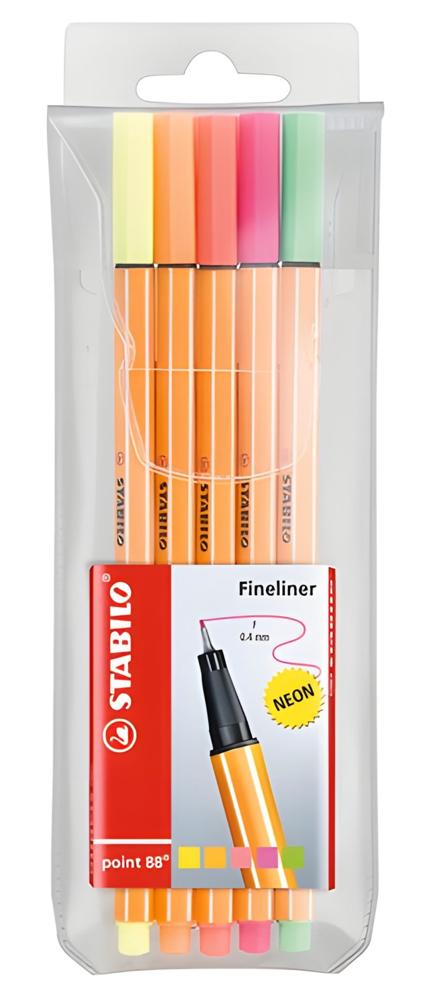 STABILO Malstift STABILO point 88 5er Etui Neonfarben