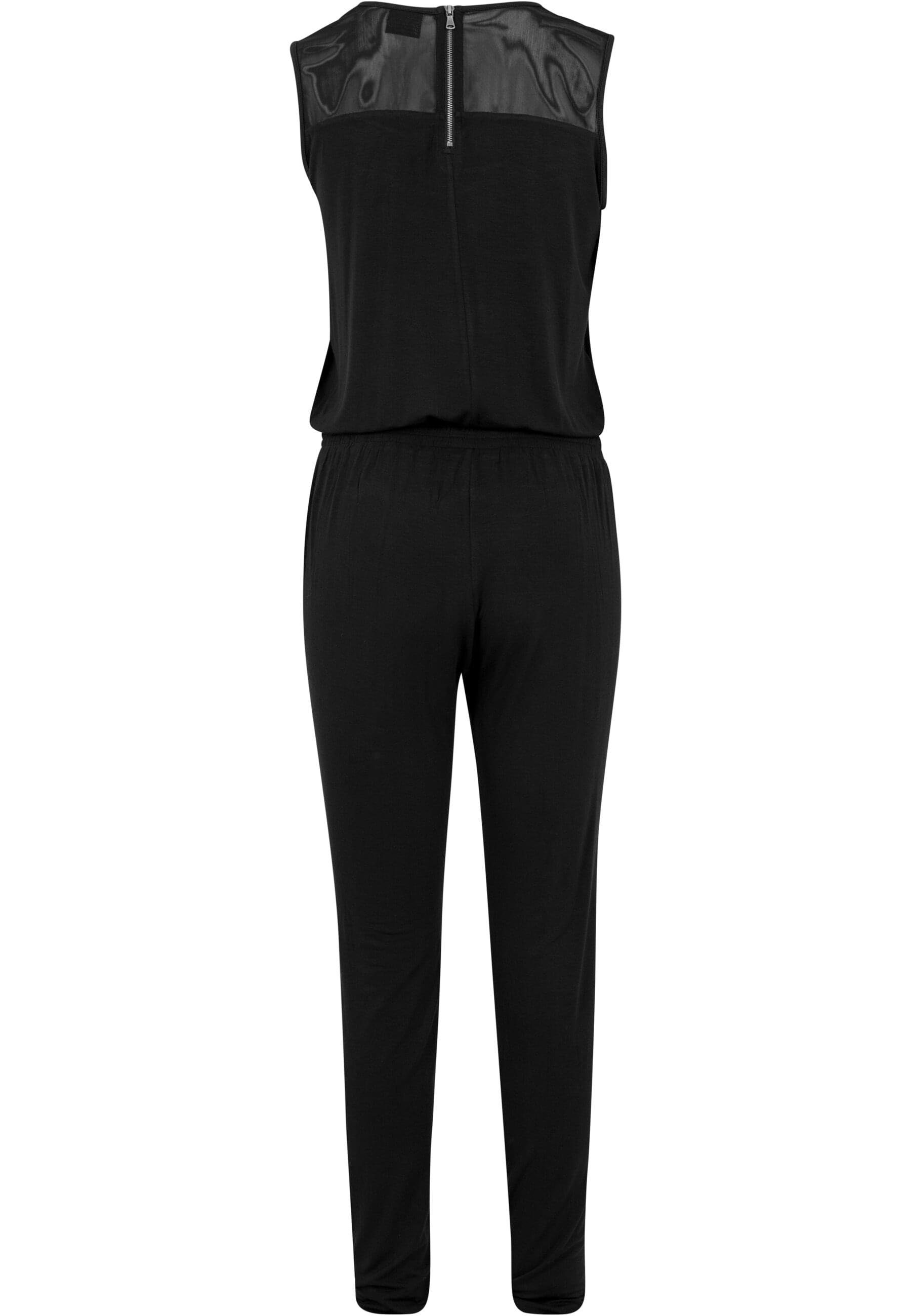 Jumpsuit URBAN CLASSICS (1-tlg) Ladies Tech Tech Jumpsuit black Mesh TB1630 Damen Long Long Mesh