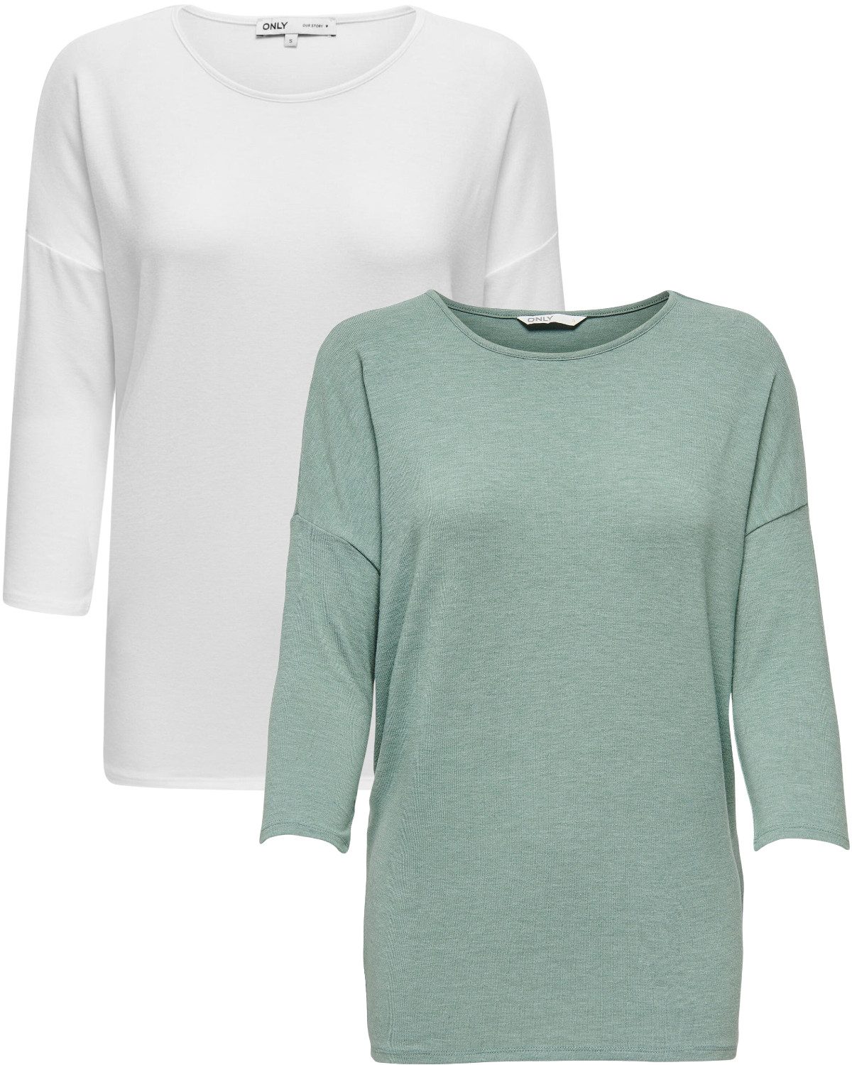 ONLY 3/4 Arm-Pullover (Set, 2er-Pack) Locker geschnitten günstig online kaufen