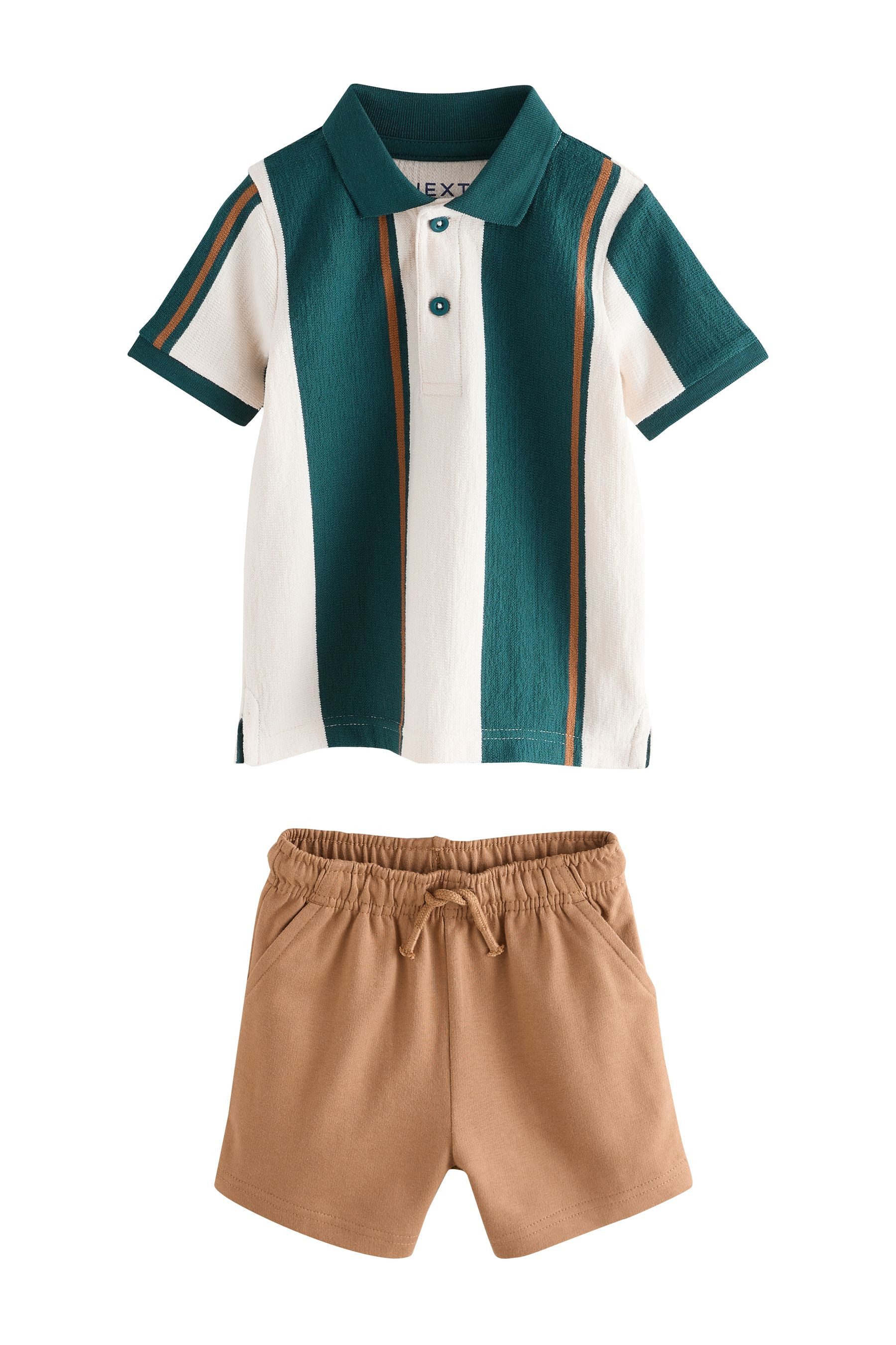 Next Hemd & Hose Kurzärmeliges Poloshirt und Shorts im Set (2-tlg)