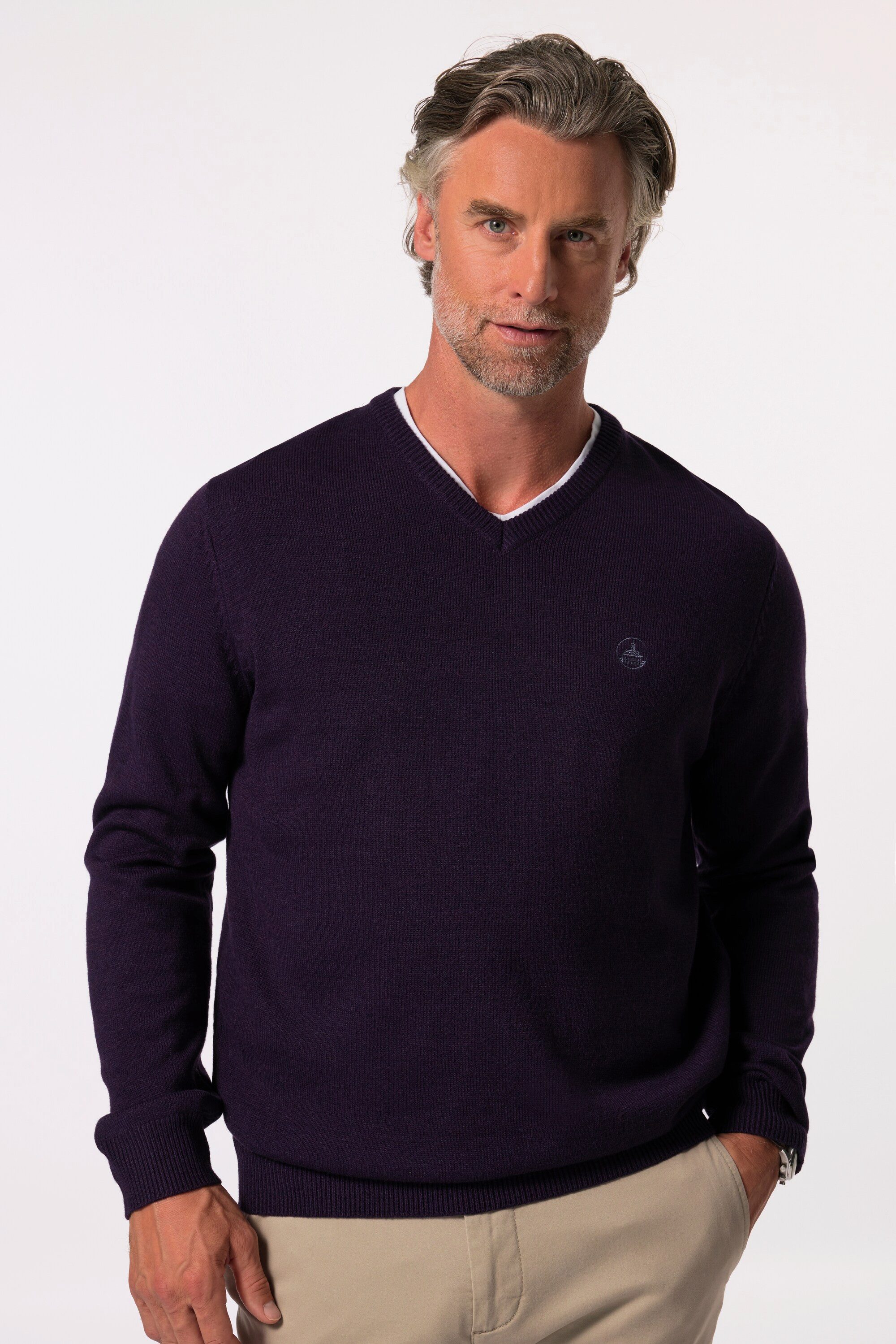 Rundhalspullover Pullover V-Ausschnitt