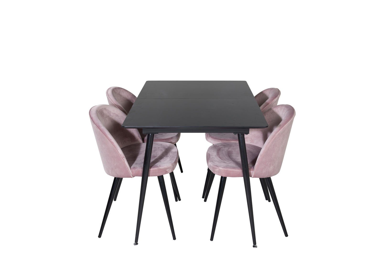 ebuy24 Essgruppe SilarBLExt Essgruppe Esstisch ausziehbarer Tisch L, (5-tlg) schwarz;pink;schwarz