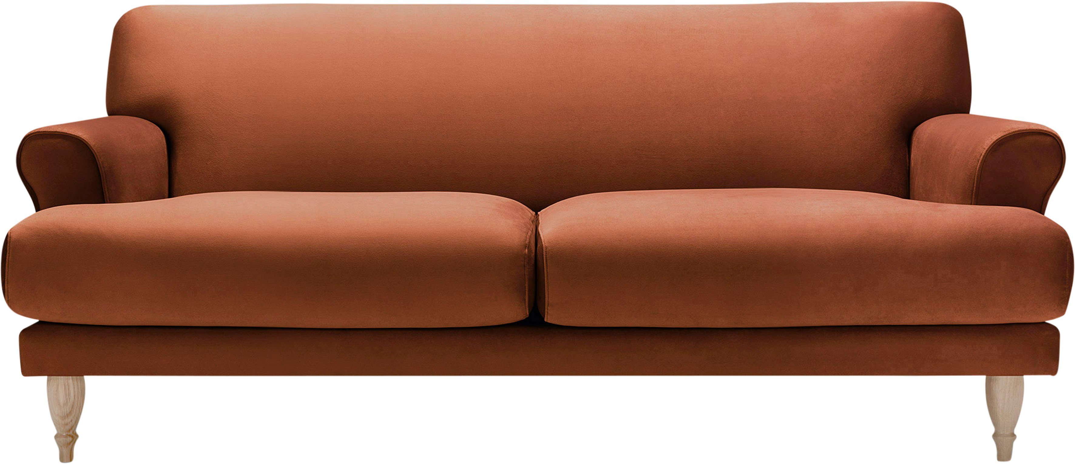 Sofa Füße natur, Ginger, Polsterunterlage mit LOVI Eiche Sitzunterfederung 2-Sitzer, in