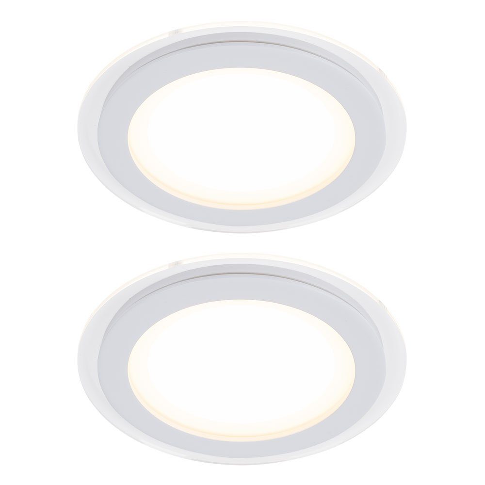 Paulmann W LED-Leuchtmittel Design 7,5 verbaut, Leuchte LED Strahler Einbaustrahler, LED Einbau Warmweiß, 2er Set Decken fest Spot Wand weiß