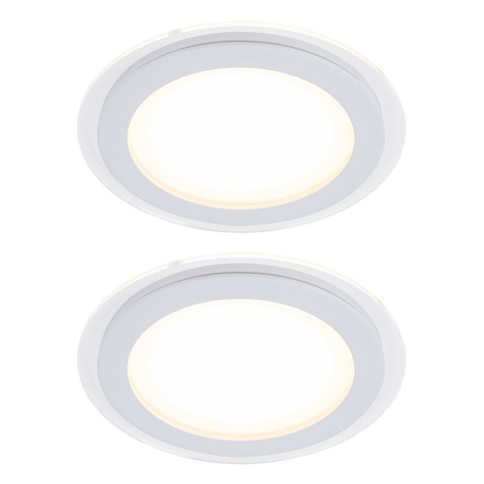 Paulmann LED Einbaustrahler, LED-Leuchtmittel fest verbaut, Warmweiß, 2er  Set Design LED Einbau Strahler 7,5 W Spot Wand Decken Leuchte weiß