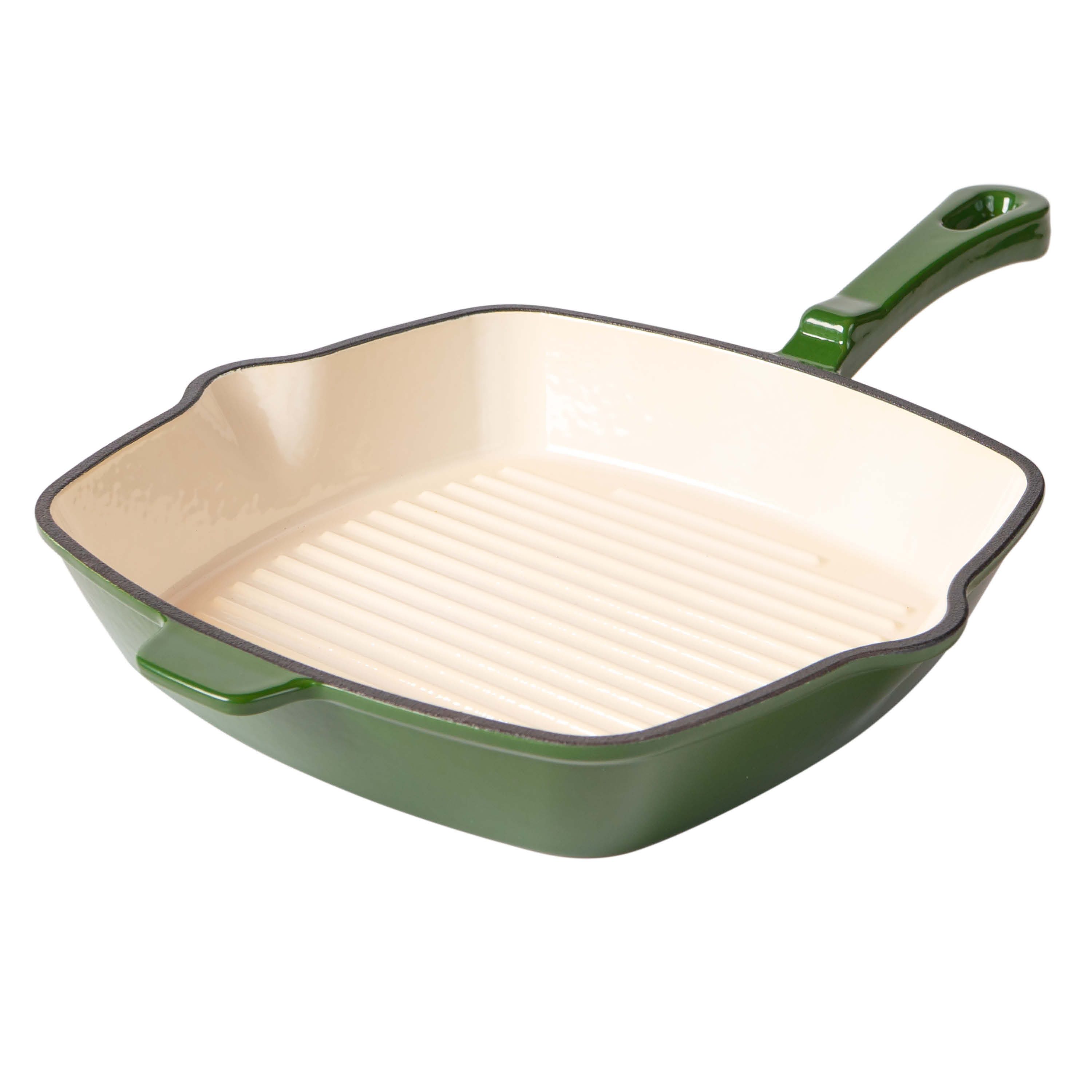 RÖMERTOPF Grillpfanne Gusseisen Grillpfanne 24cm Grün, Gusseisen (Set, Set), Alle Herdarten inkl. Induktion, bis 250 °C