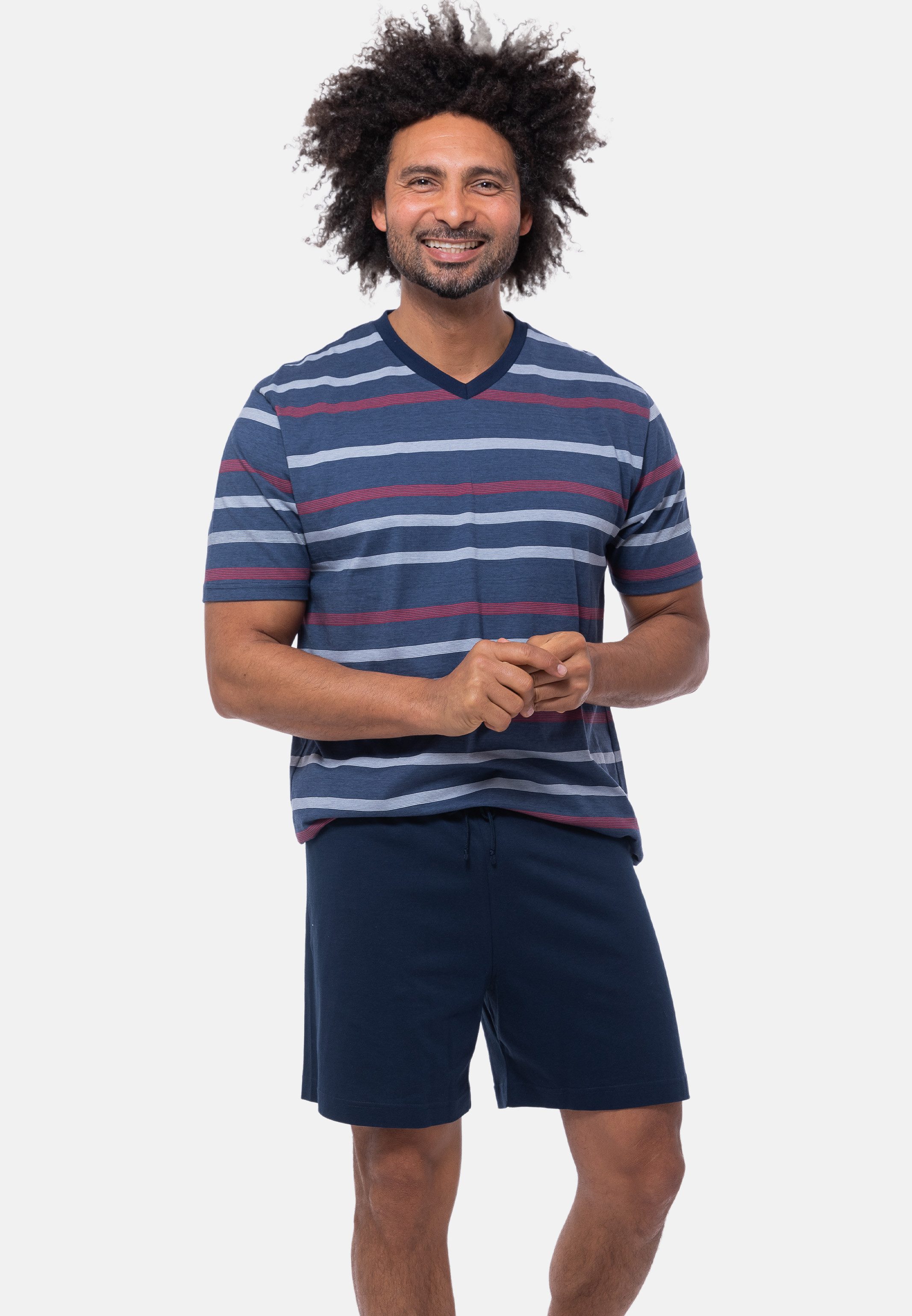 Ammann Pyjamaoberteil Organic Cotton - Mix & Match (1-tlg) Schlafanzug Oberteil - Baumwolle - Atmungsaktiv - Im Streifen-Design
