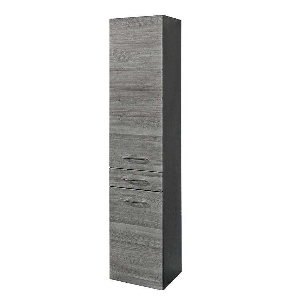 Lomadox Hochschrank FLORIDO-03 Eiche rauchsilber, graphitgrau, B x H x T: ca. 40 x 180 x 35 cm