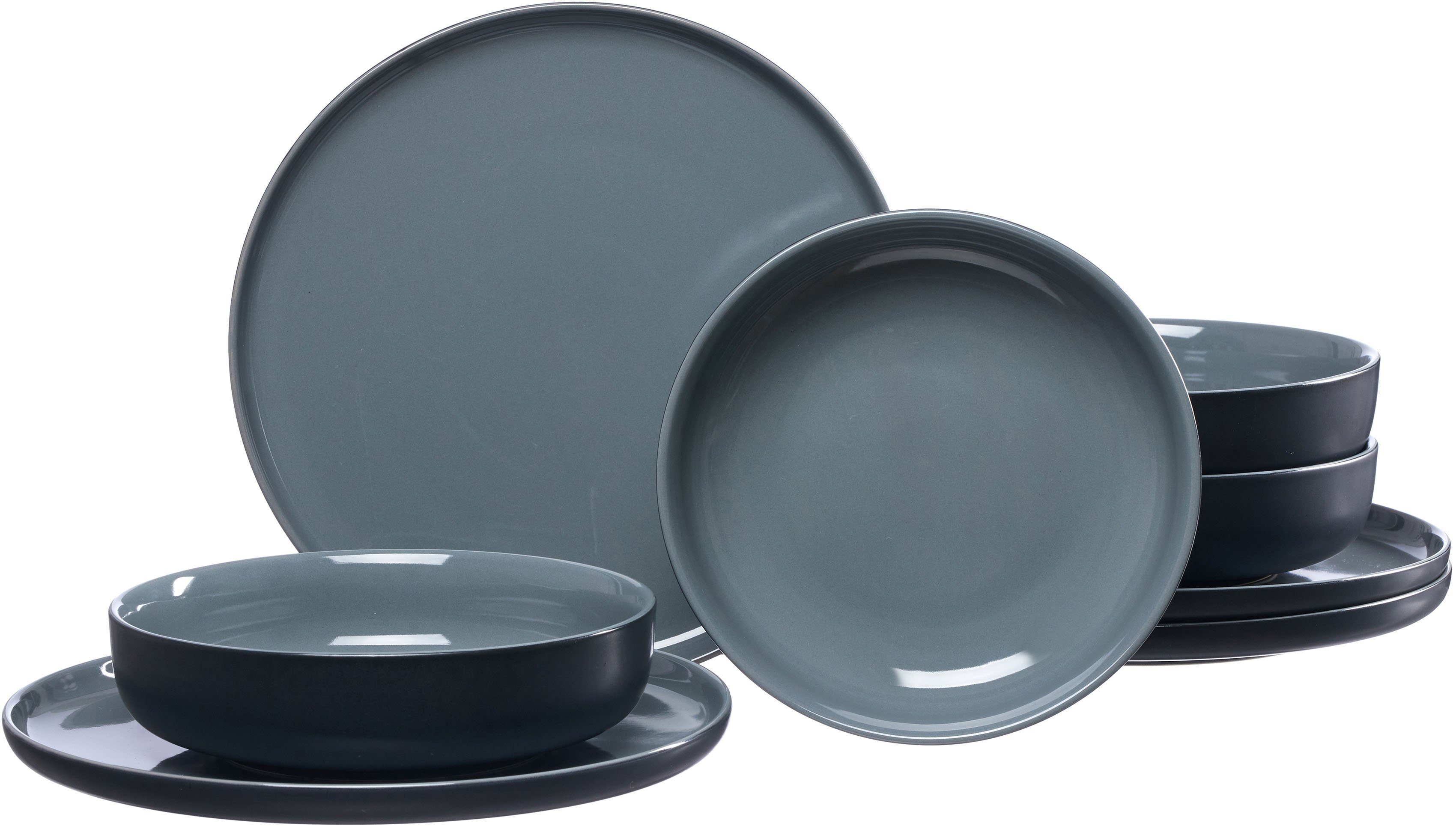 Ritzenhoff & Breker Столовый сервиз Teller Set, Geschirr-Set Jasper (8-tlg), 4 Personen, Steinzeug, Scandic Style, 8 Teile, für 4 Personen