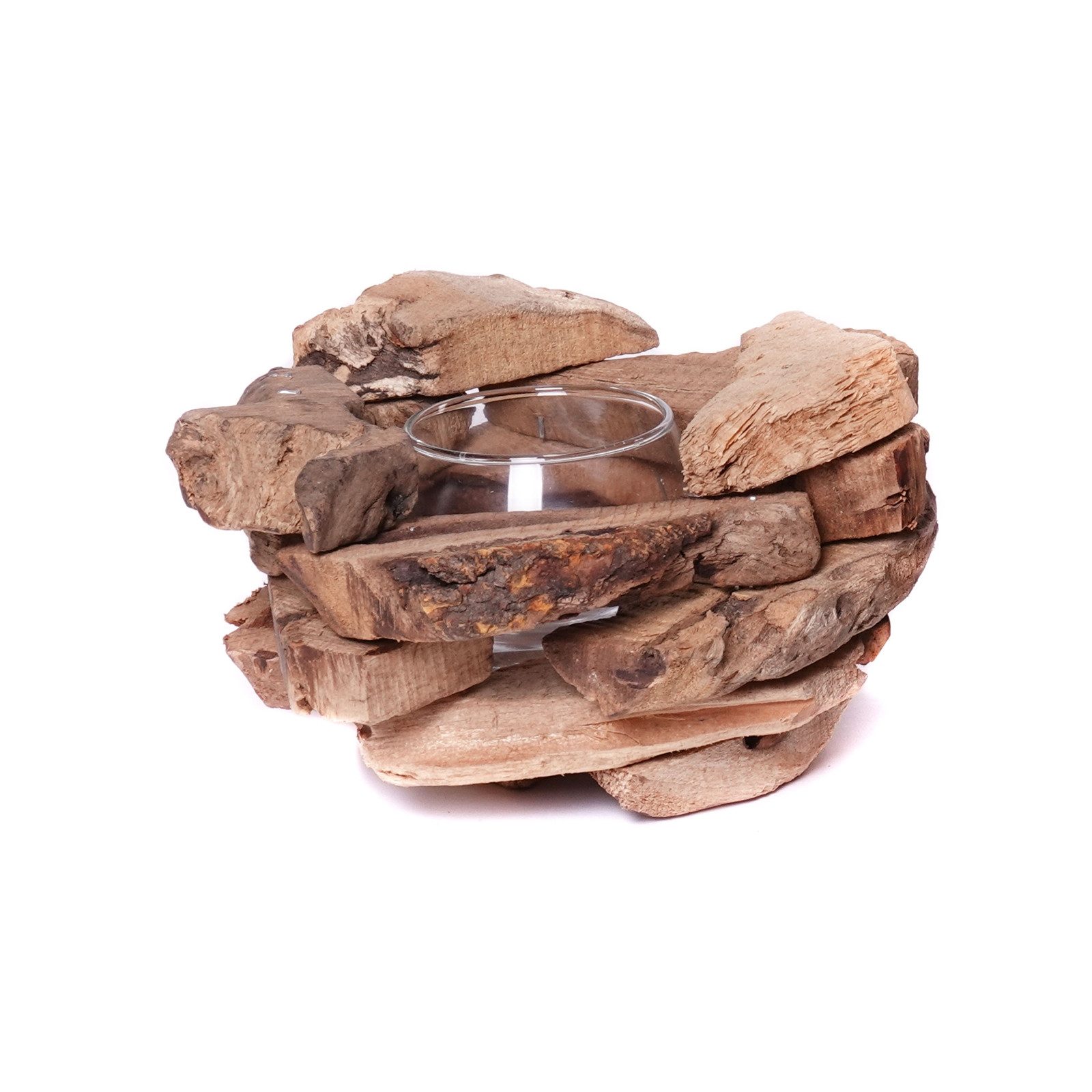 CREEDWOOD Windlicht HOLZ TEELICHTHALTER "MIO", Treibholz, Windlicht, Kerzenhalter