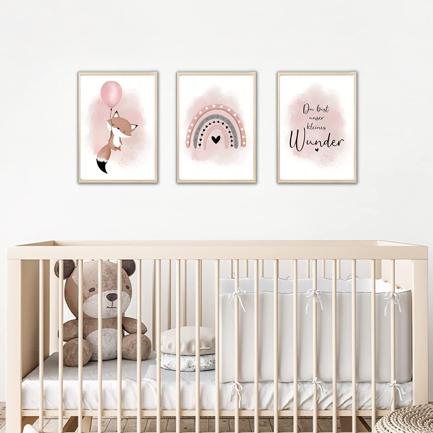 MeinBaby123® Poster Bilder Kinderzimmer, Poster Kinderzimmer Deko, Babyzimmer Deko, Spruch Wandbilder,  Boho,  Tiere