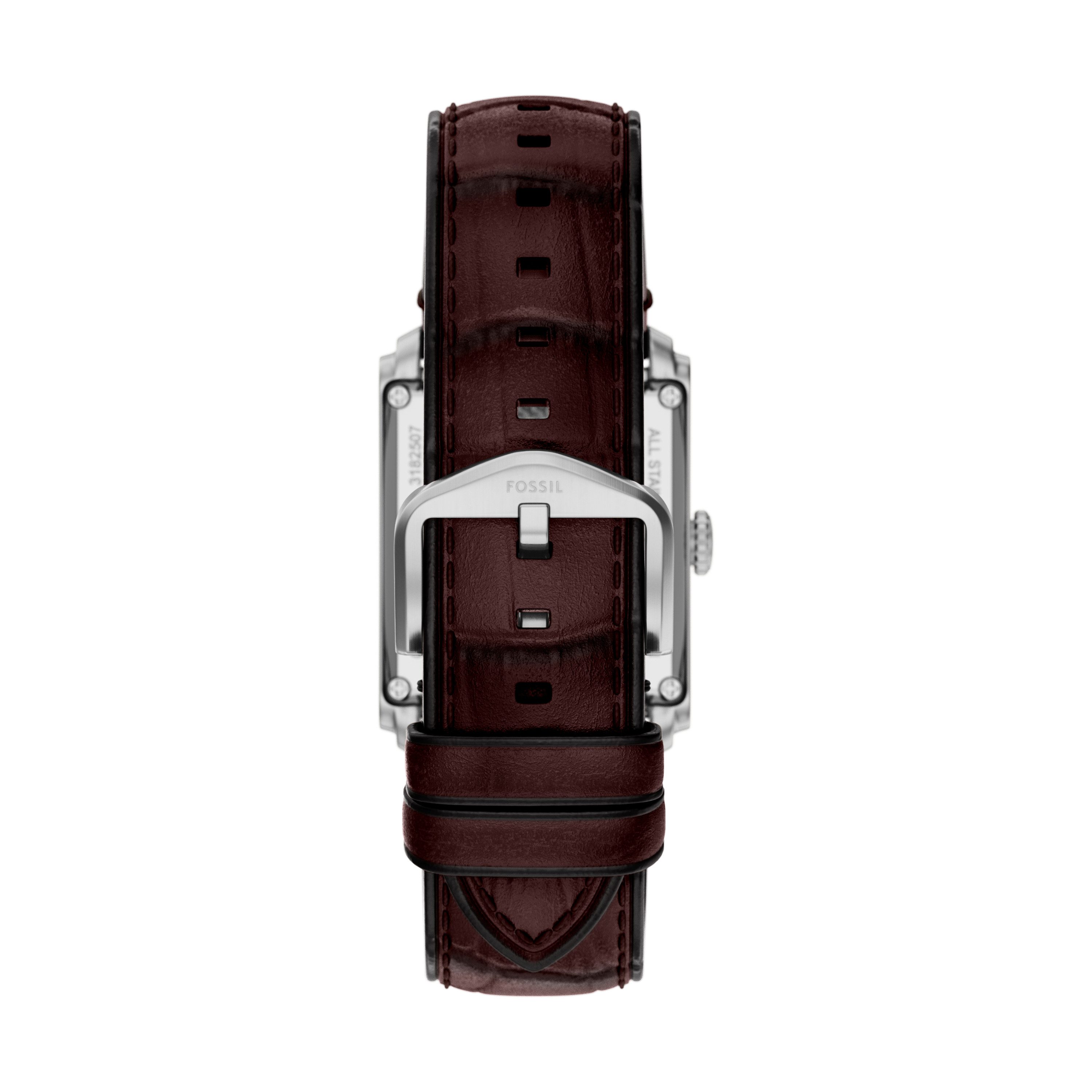 Fossil Automatikuhr CARRAWAY ME3273, Armbanduhr, Herrenuhr, Mechanische Uhr, Lederarmband, analog