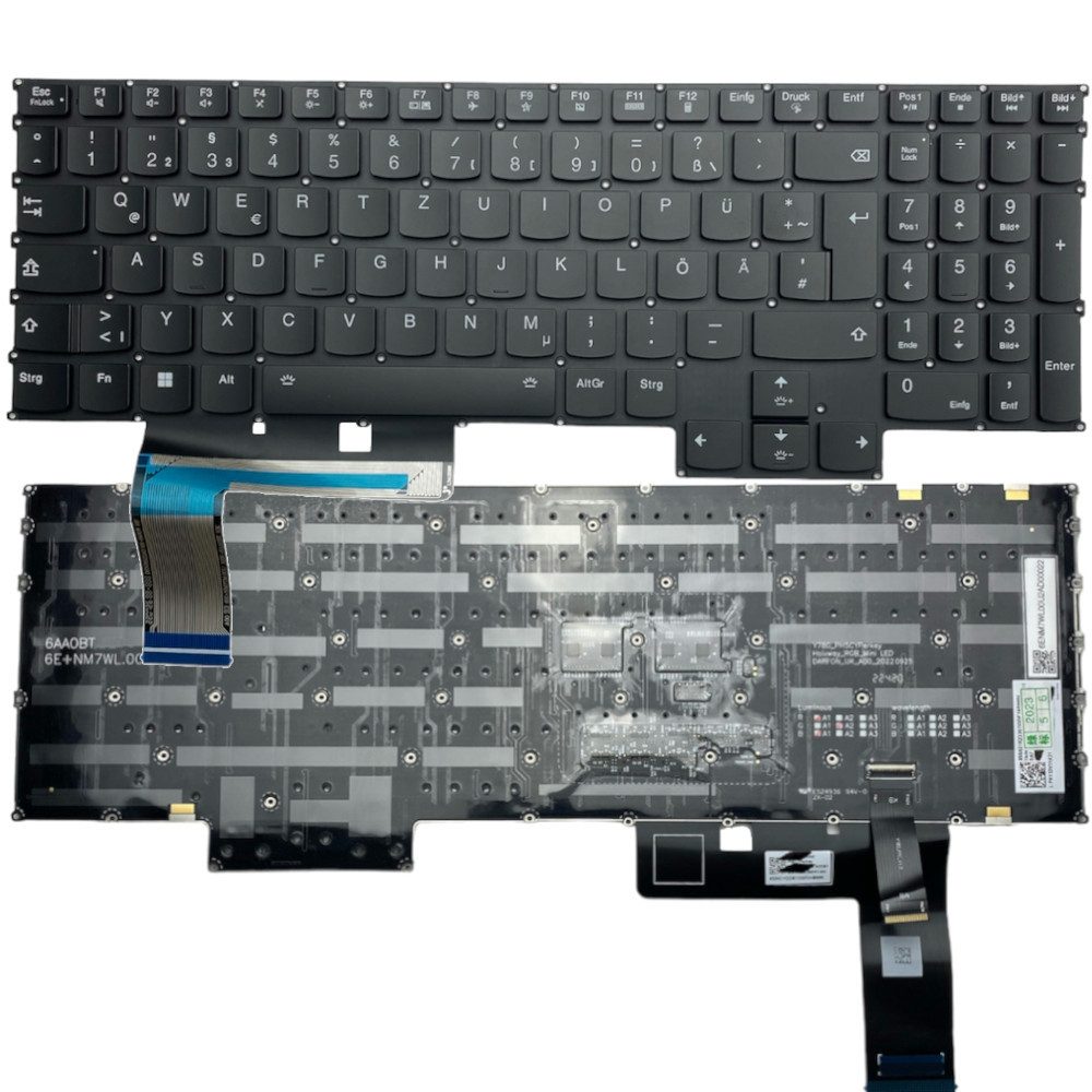 Trade-Shop Ersatzteil passend für Lenovo Legion Slim 7-16ACHG6 Tastatur (Tasten: Deutsch, QWERTZ / Farbe: Schwarz / mit Hintergrundbeleuchtung)