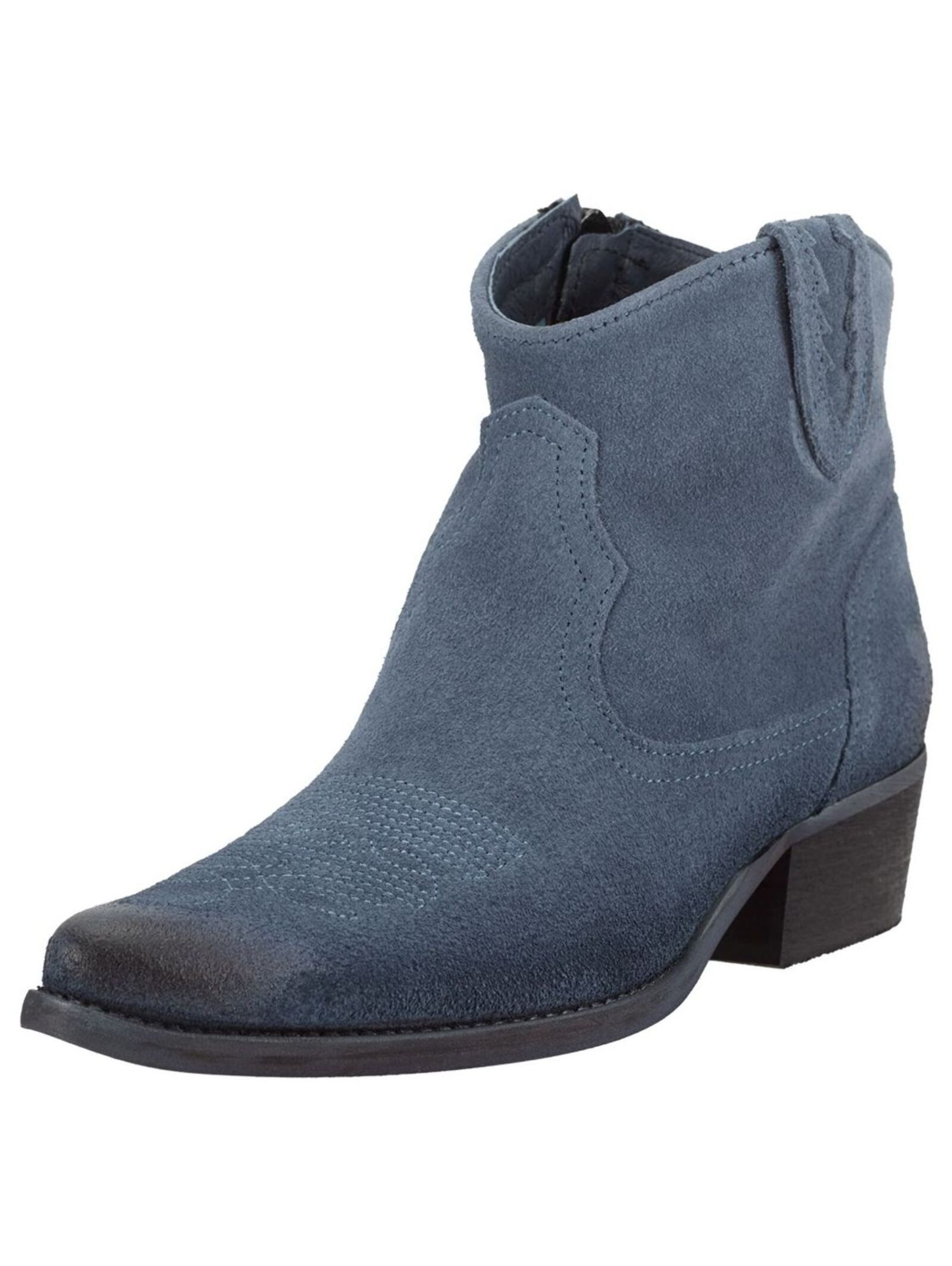 Felmini Stiefelette Veloursleder . Cowboy Stiefelette