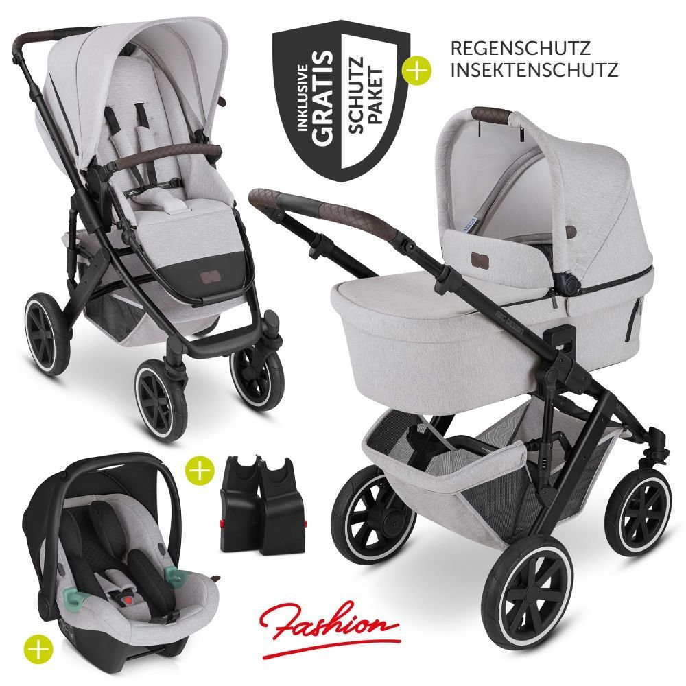 ABC Design Kombi-Kinderwagen Salsa 4 Air - 3in1 - Fashion Edition -  Mineral, (9-tlg), Kinderwagen Buggy mit Babywanne, Babyschale, Sportsitz,  Regenschutz
