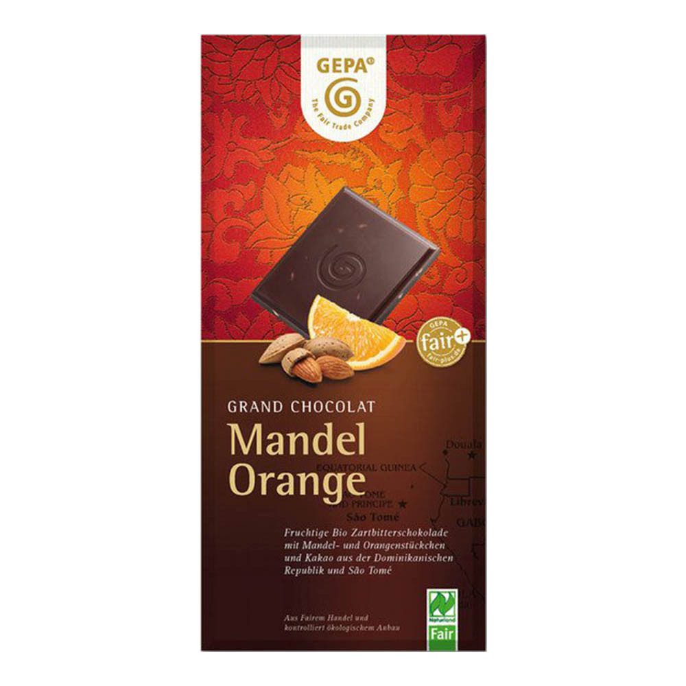 GEPA Süßigkeit Grand Chocolat - Mandel Orange 100g