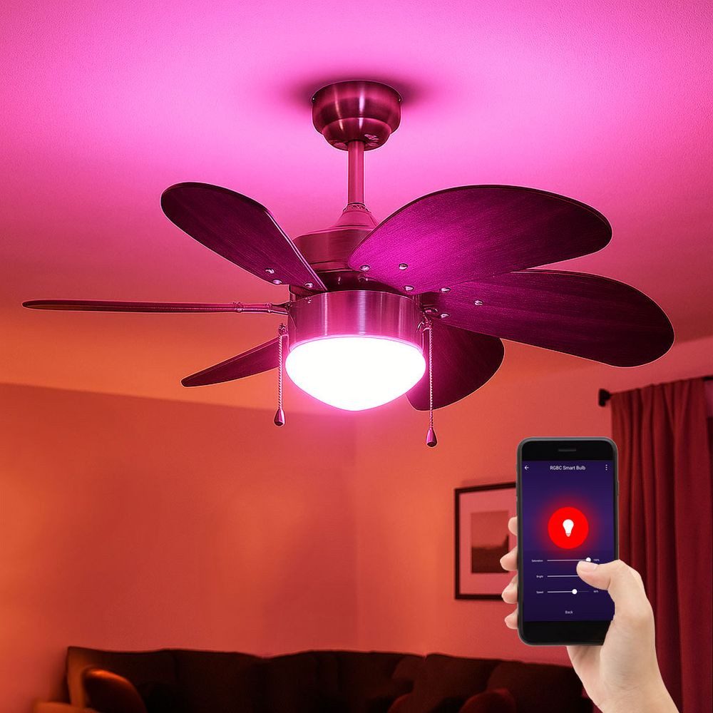 etc-shop Deckenventilator, Deckenventilator Vor-Rücklauf Zugschalter Deckenlampe Smart LED