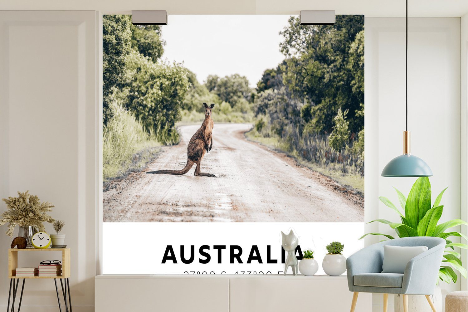 MuchoWow Fototapete Australien St), Tapete - (5 oder - Känguru Matt, Straßen, Schlafzimmer, Vinyl für Wandtapete bedruckt, Wohnzimmer