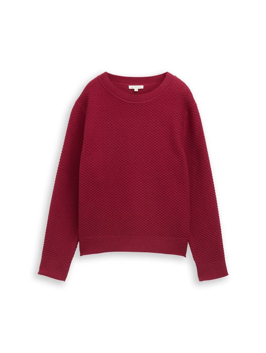 TOM TAILOR Rundhalspullover Cloud Knit Strukturierter Baumwollstrick