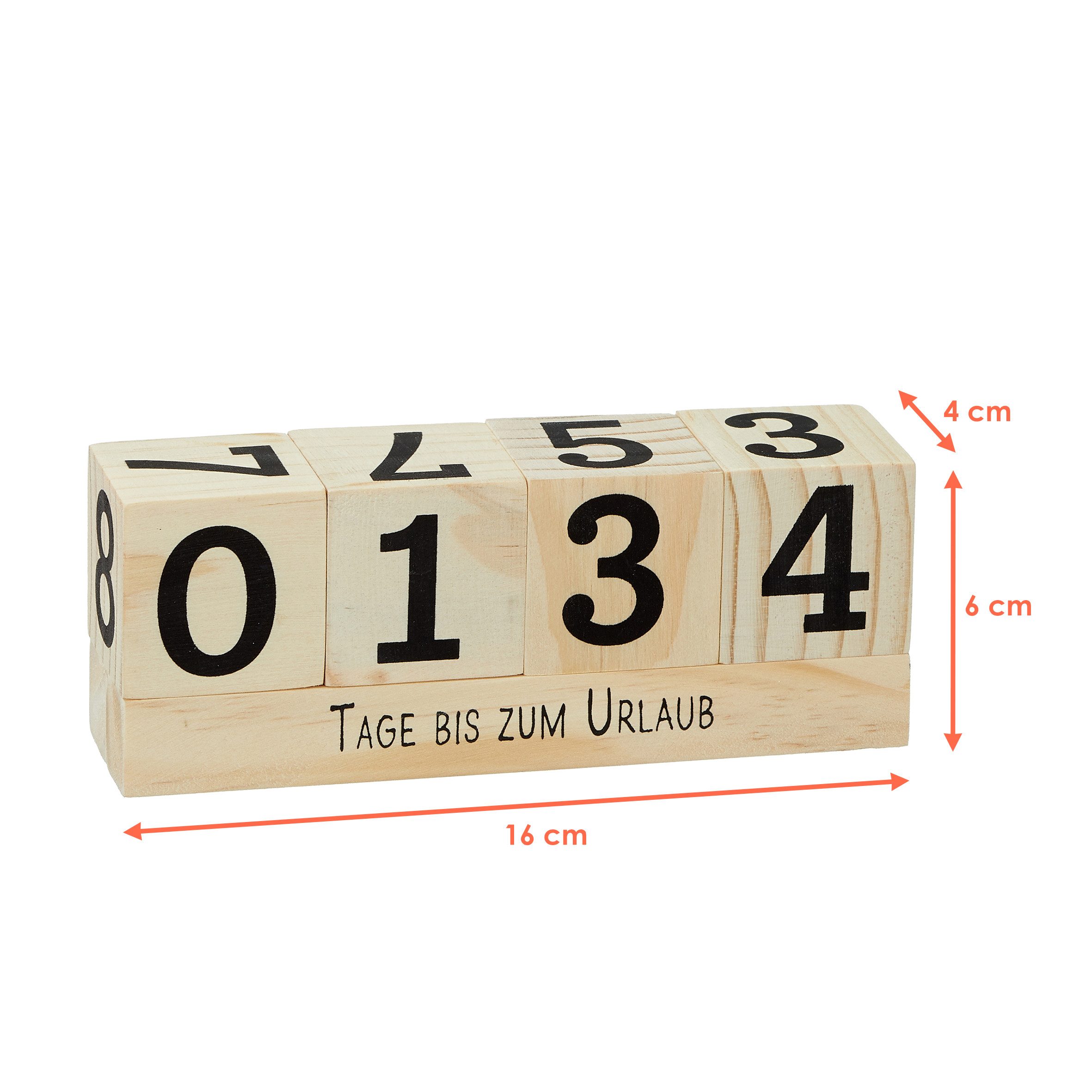 Spetebo Countdown Kalender Countdown Würfel aus Holz weiß - 18 cm, Noname, Würfel mit 8 Sprüchen