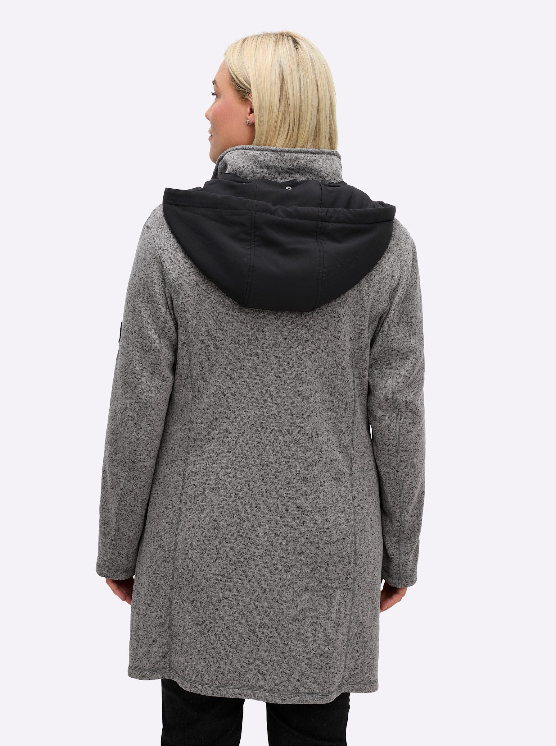 Sheego Allwetterjacke Strick-Fleecejacke Langarm günstig online kaufen