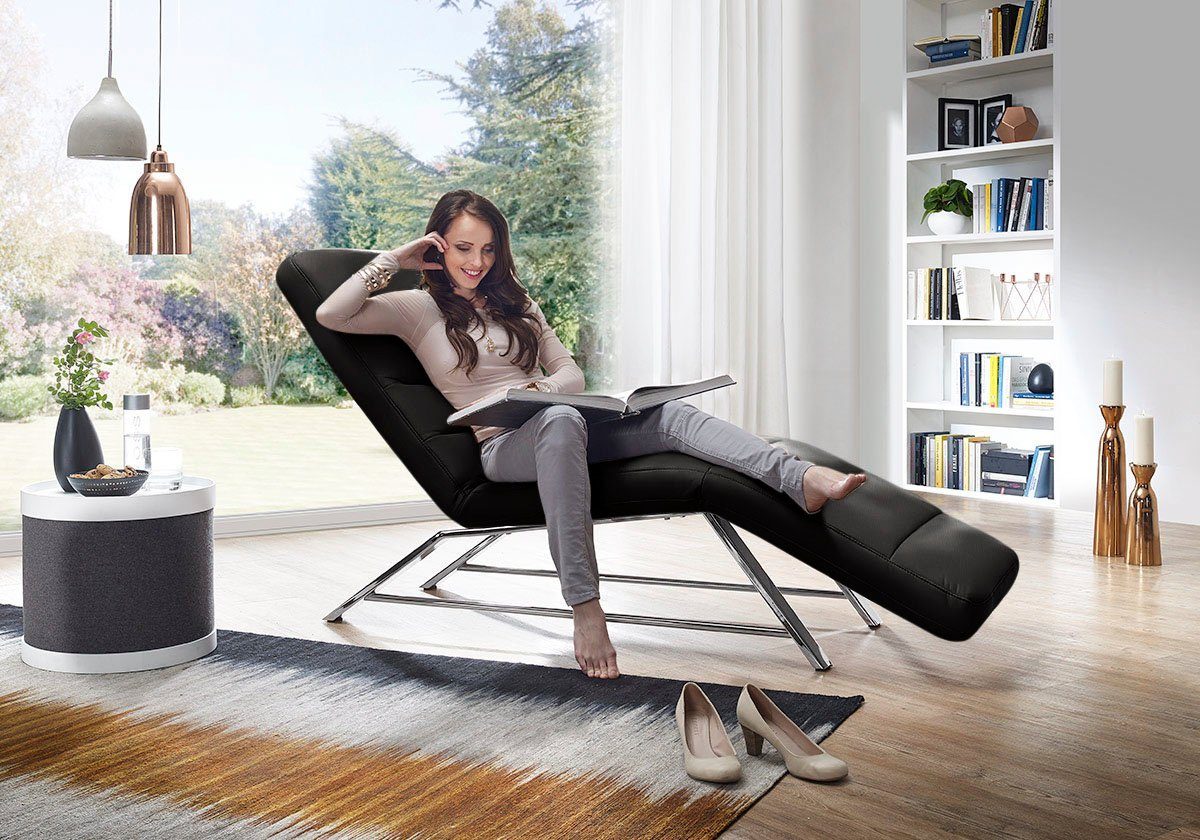 W.SCHILLIG Relaxliege daily dreams bequem und elegant, B/T 75/170cm, Funktionsliege wahlweise mit Motor, Gestell Chrom, Breite 75 cm