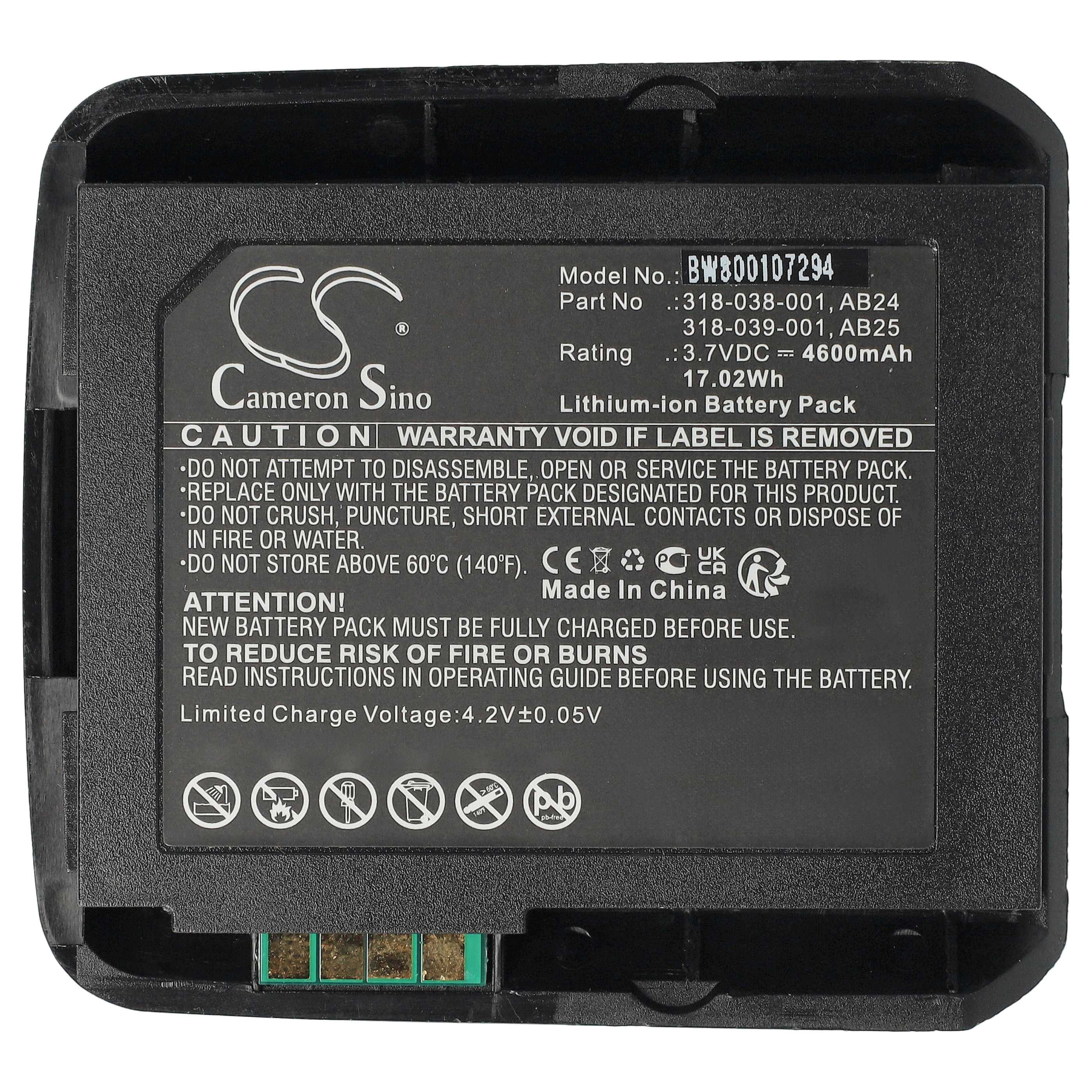 vhbw Akku Ersatz für Intermec 1015AB02, AB24, 318-039-001, 318-038-001, Akku Akku Li-Ion 4600 mAh (3,7 V, 5 St), Leistungsfähige Austausch-Akkus für POS-Gerät, Wiederaufladbar, Jede