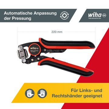 Wiha Crimpzange Profi Quetschzange (45223), Vierkant Crimpzange, autom. Anpassung 0,08 bis 16mm², drehbarer Kopf