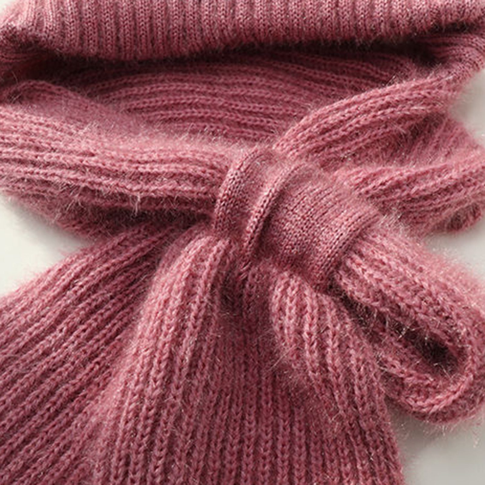 Schal Dicke Integrierter und Ohrenschutzmütze, für Samt Rutaqian Frauen) Grau Ohrenschutz Strickmütze (Plus warme Mütze Warme Modische, Winter-Strickmütze Winddichte