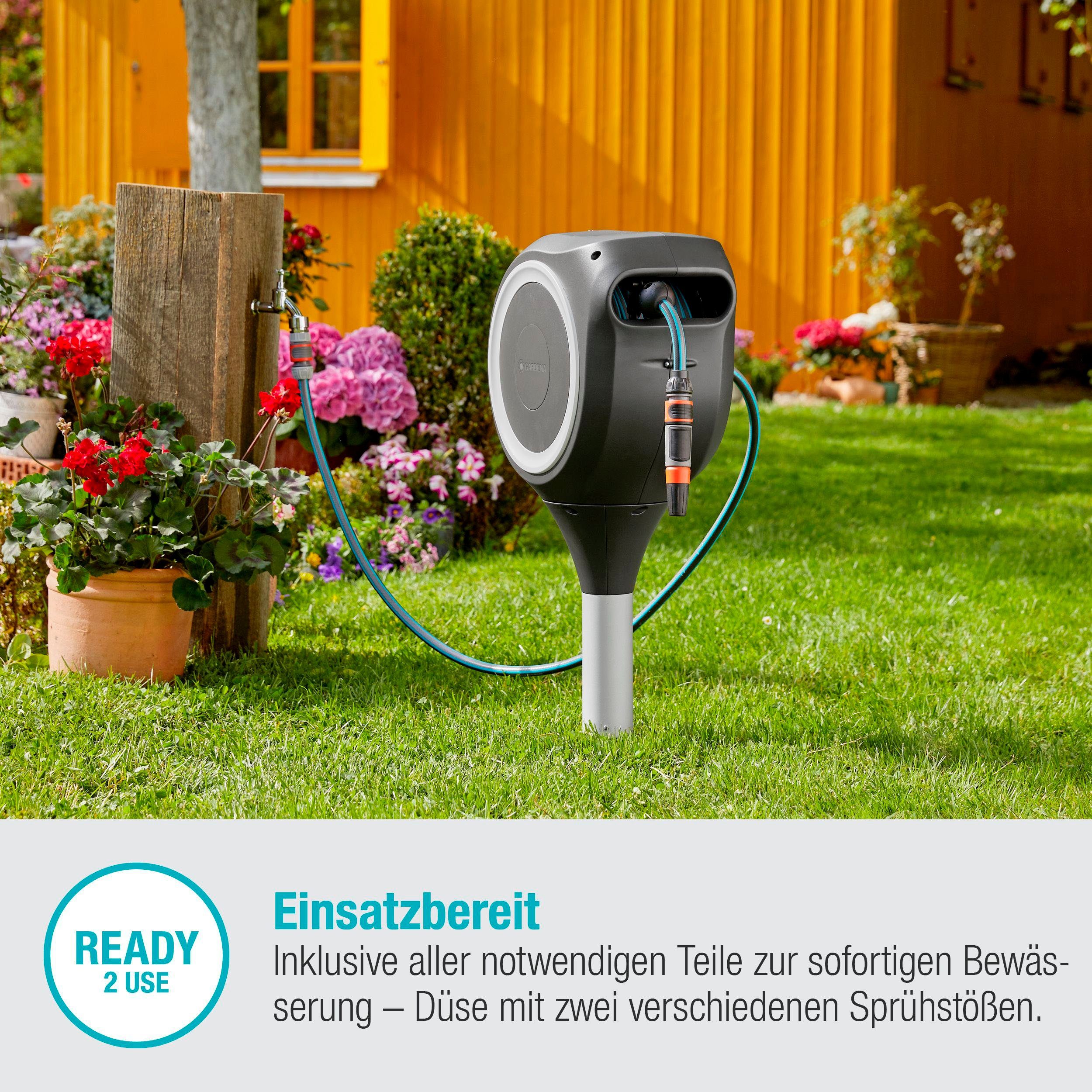 GARDENA Schlauchbox RollUp M, 18616-20, (Set), mit 20 Meter Schlauch