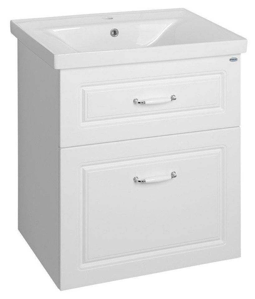 Aqualine Waschbeckenunterschrank FAVOLO Unterschrank 61,5x72,5x44cm, Weiß matt Aqualine-FV265