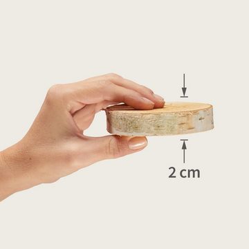 matches21 HOME & HOBBY Bastelnaturmaterial Baumscheiben Birke Holz-Platten Holzscheiben in 16 - 18 cm, (1-tlg), nachhaltige EU Birkenscheiben für Basteln Esstisch Deko Tischdeko