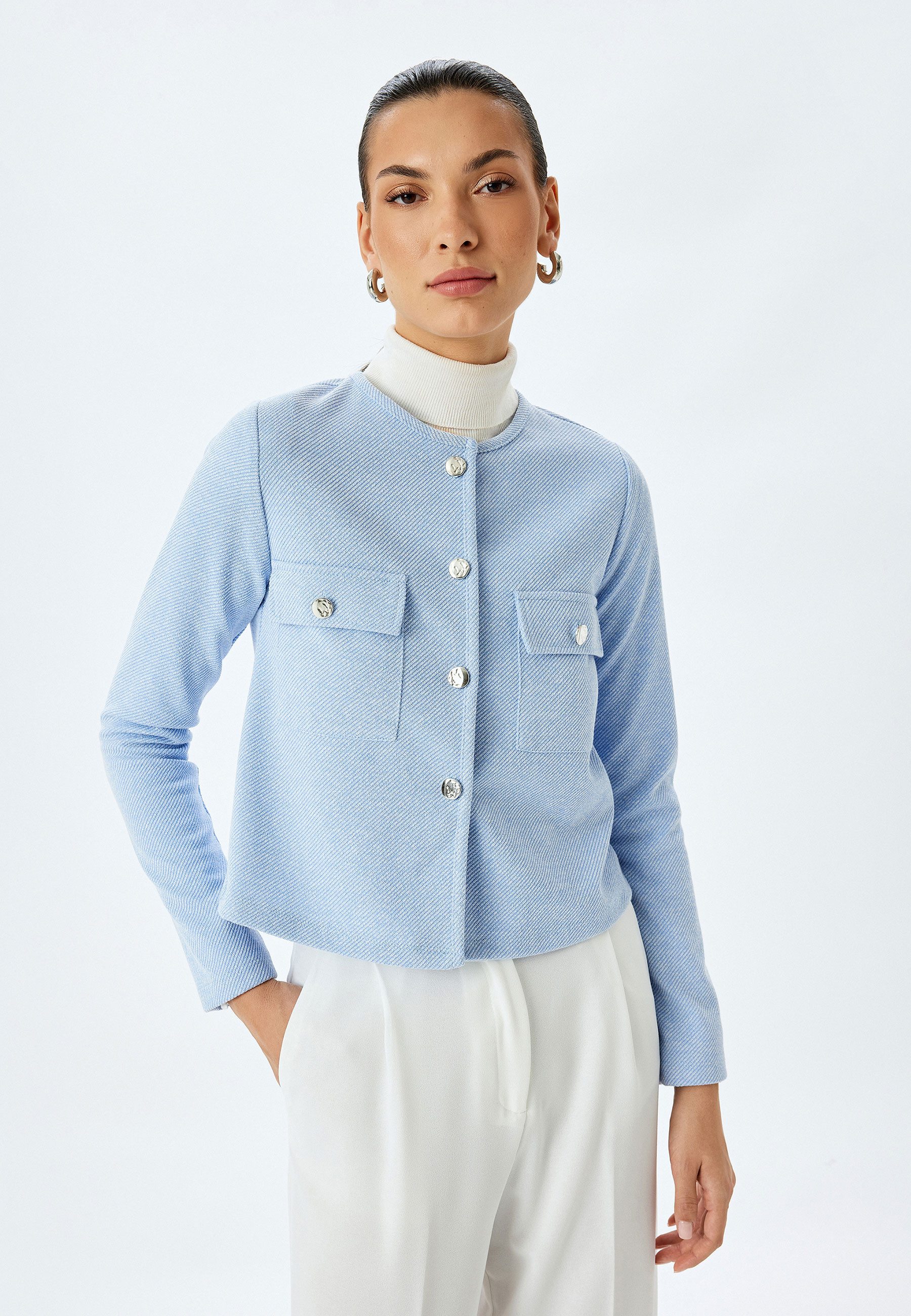 Koton Jerseyblazer Rundhalsausschnitt Bomber Jerseyblazer