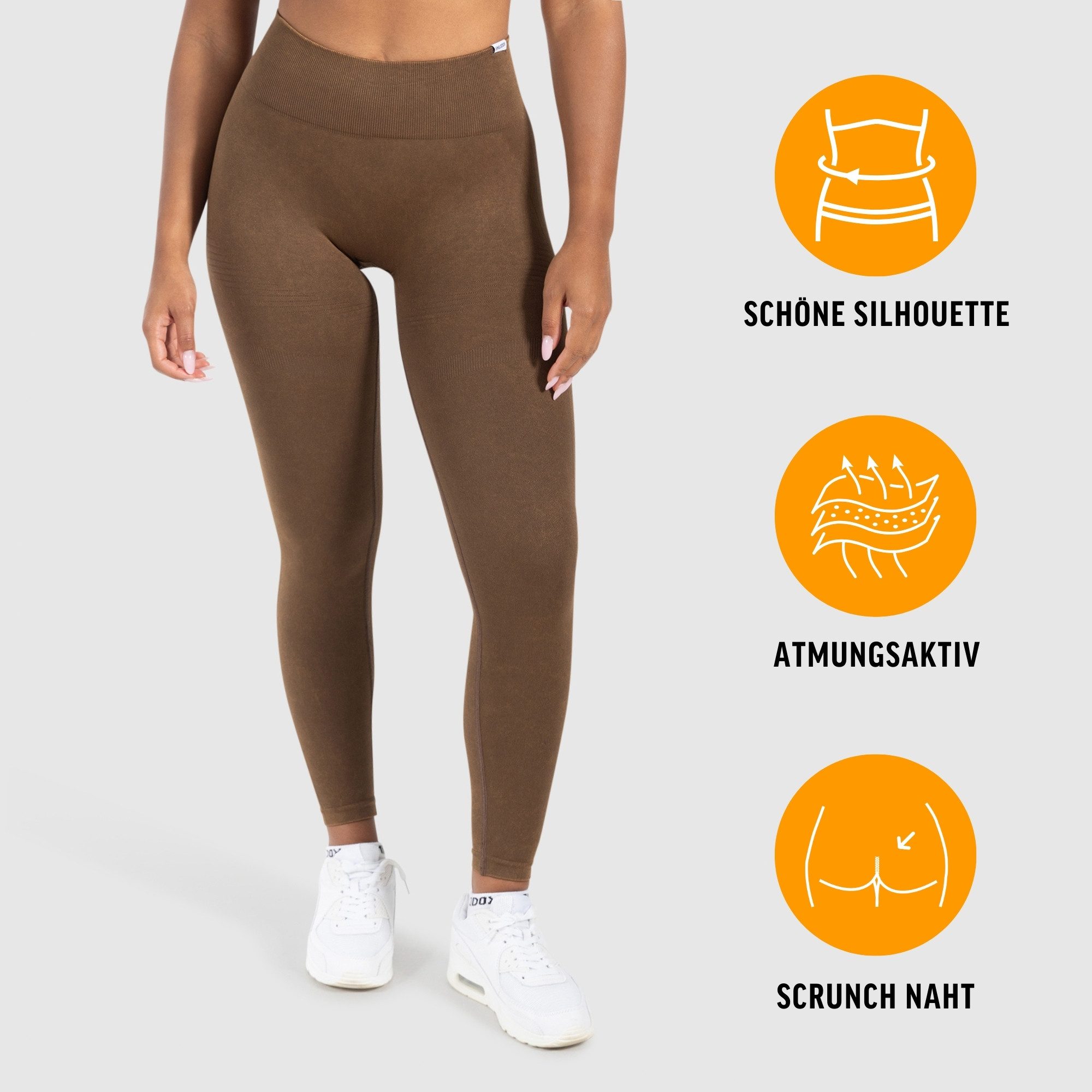 Smilodox Leggings Yune, Scrunch & Batik Optik mit Seamless Naht und Kontur, Fitness Hose elastisch, Blickdicht, komfortabel & stylisch, Gym Yoga Pilates