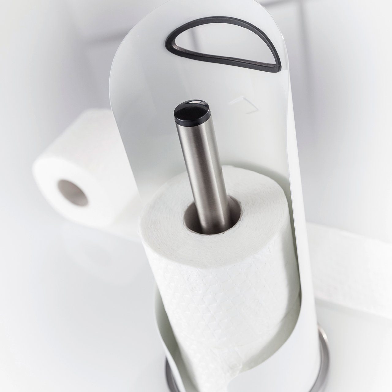 WESCO Kochtopf weiß WESCO Papierrollenhalter matt Küchenrollenhalter