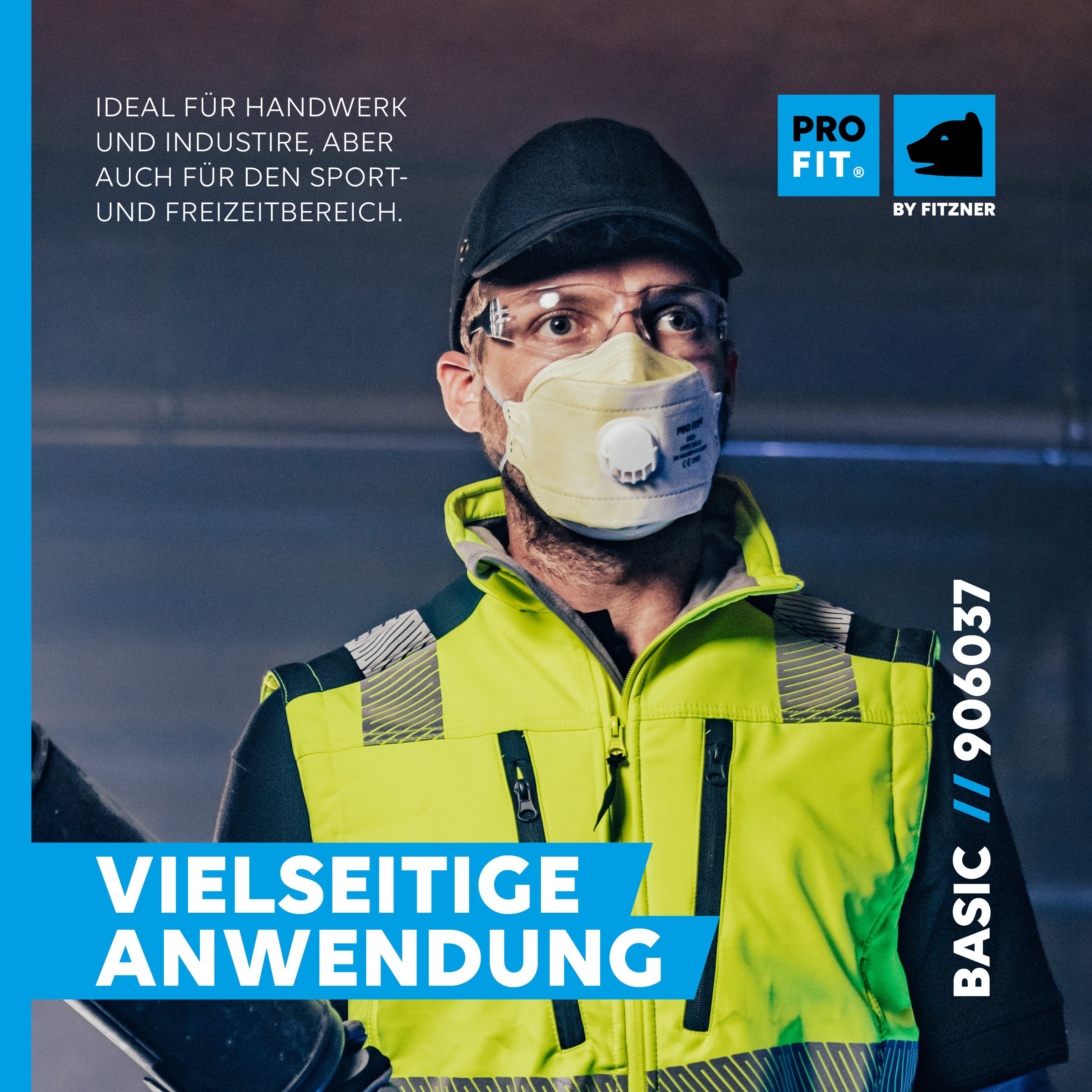 PRO FIT by Fitzner Sicherheitshelm, Baseballcap, Anstoßkappe in Baseballmützen Style, Uni Cap mit Schirm (1, Stück), aus waschbarer Baumwolle, mit Belüftungslöchern - Dunkelblau