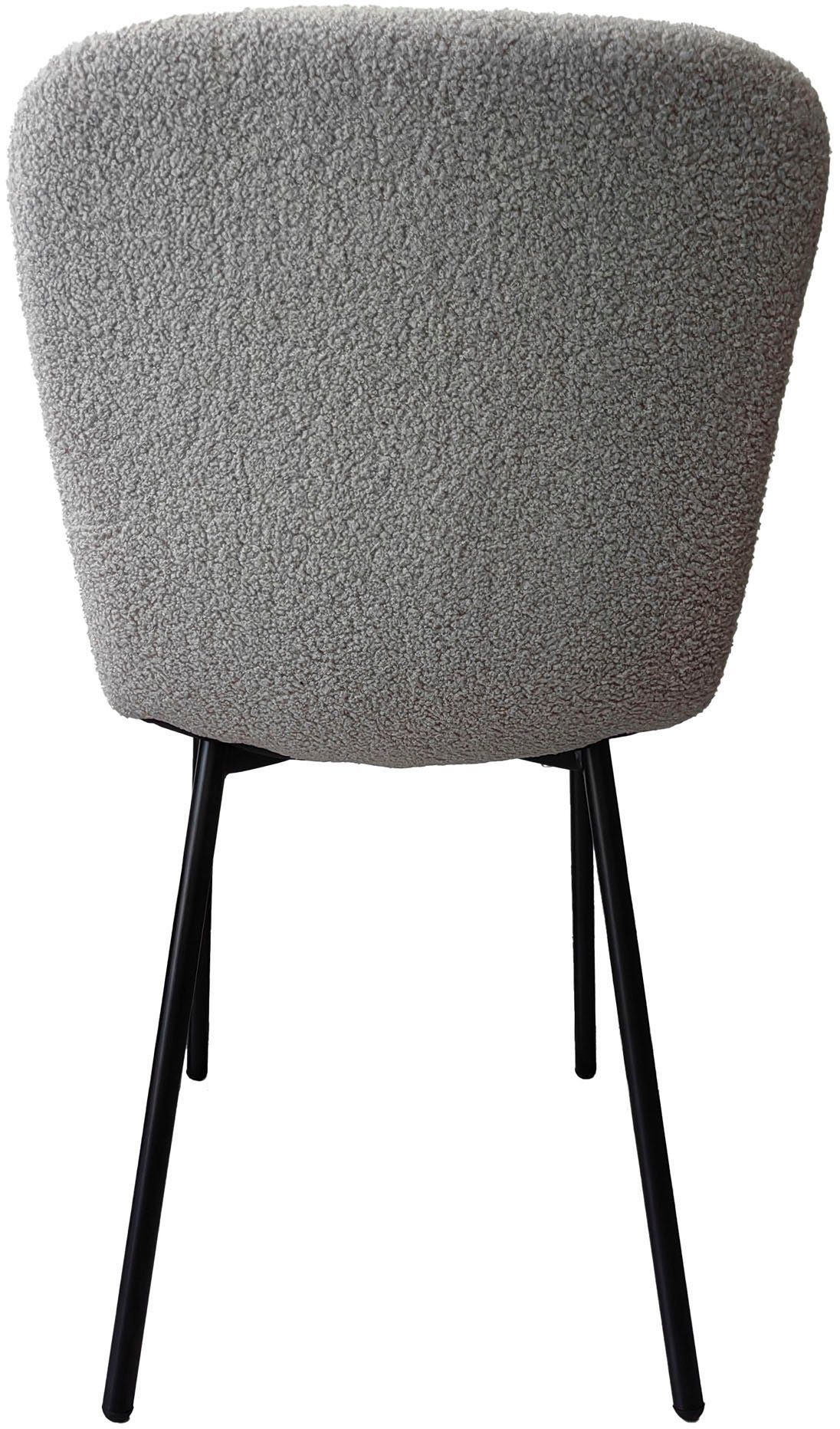 (Set, Hellgrau, | SalesFever ergonomisch Hellgrau geformte und Rückenlehne Schwarz St), 4 Sitzfläche 4-Fußstuhl