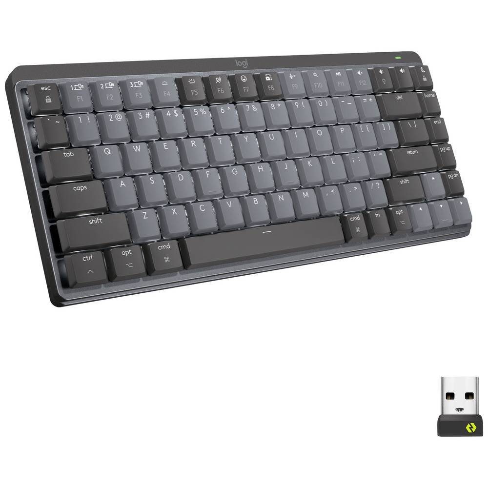 Logitech Wireless-Bluetooth-Tastatur,QWERTZ 920-010771 Tastatur (Abnehmbares Kabel, Beleuchtet, Wiederaufladbar)