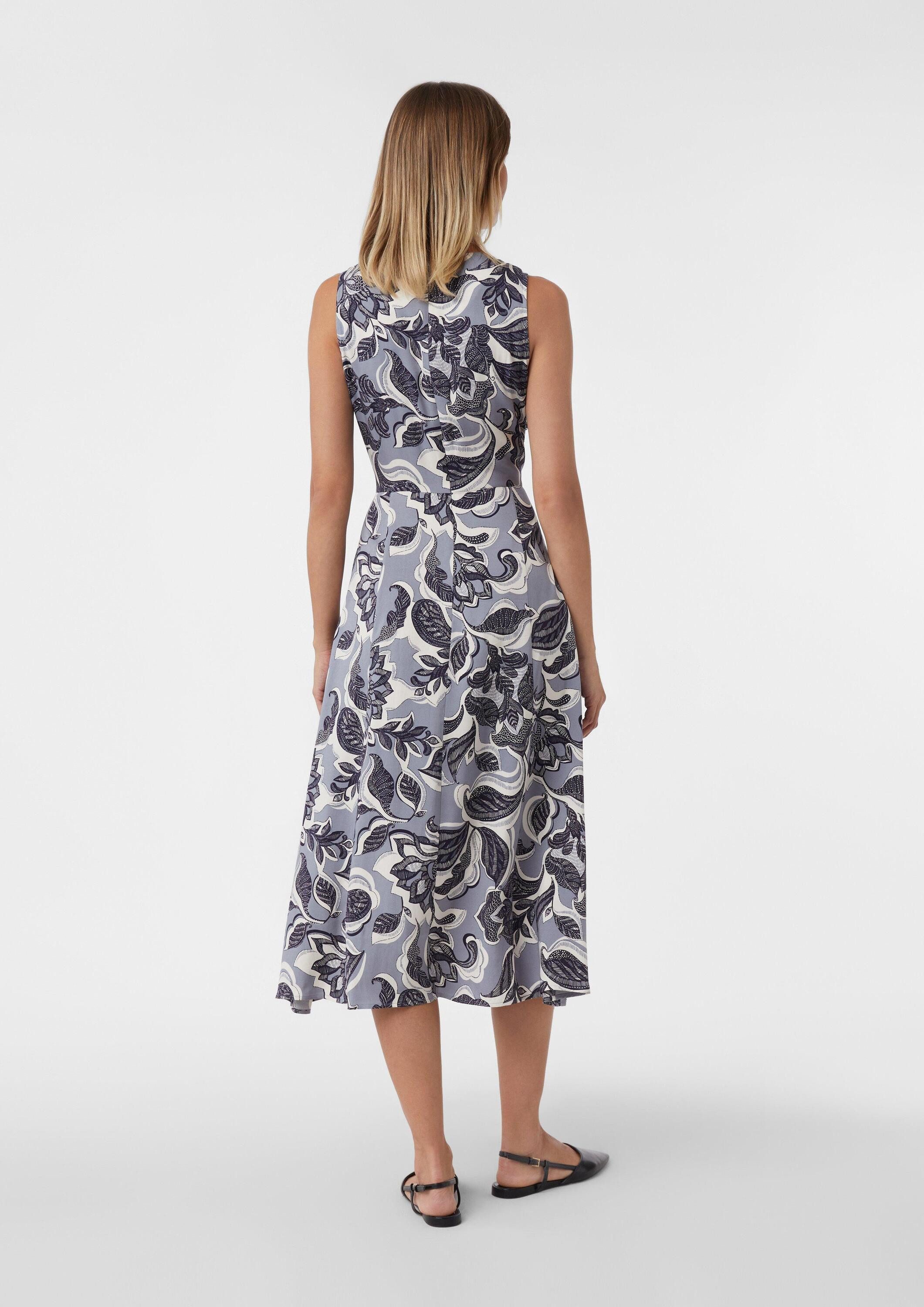 comma Midikleid Kleid Midikleid mit All-over-Print
